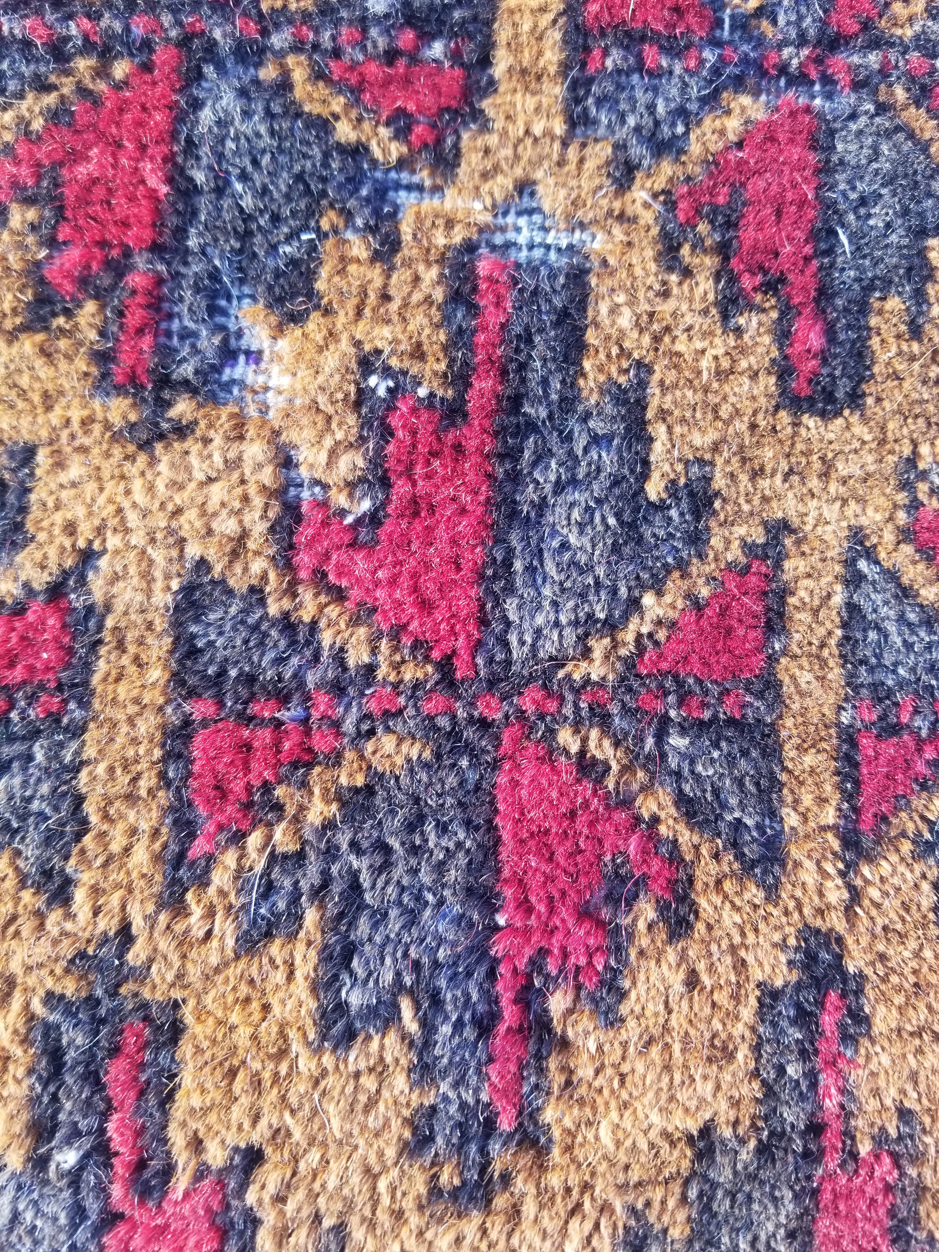 Antique Traditional Handmade Afghan Wool Multicolor Saddle Bag 48x45cm