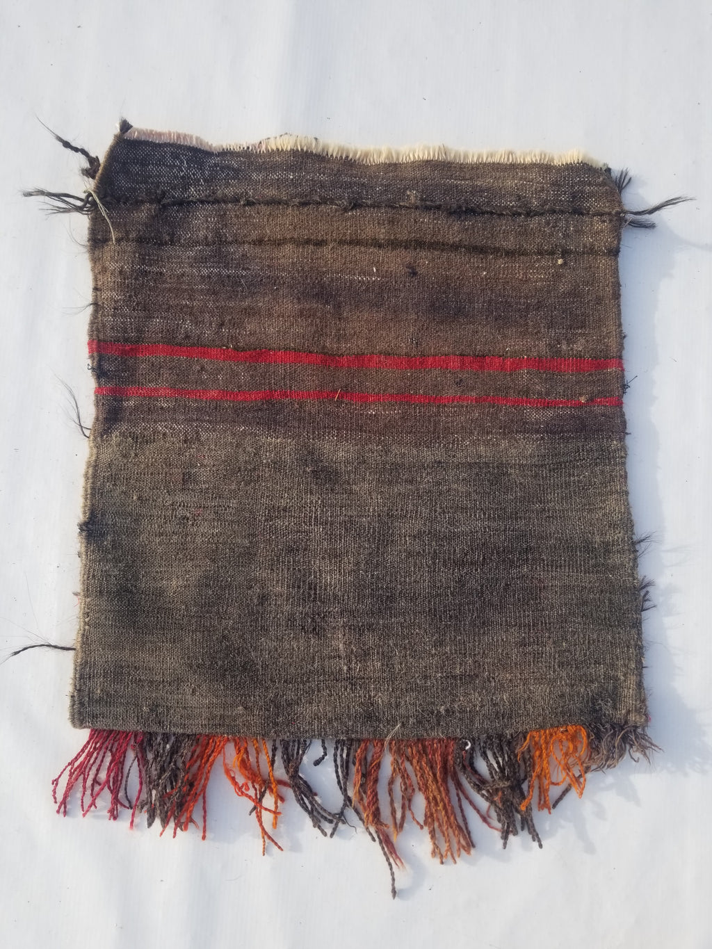 Antique Traditional Handmade Afghan Wool Multicolor Saddle Bag 48x45cm