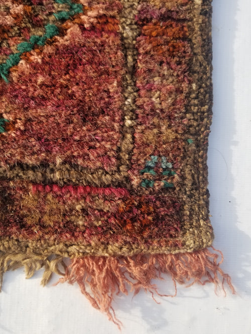 Antique Traditional Handmade Afghan Wool Multicolor Saddle Bag 28x28cm