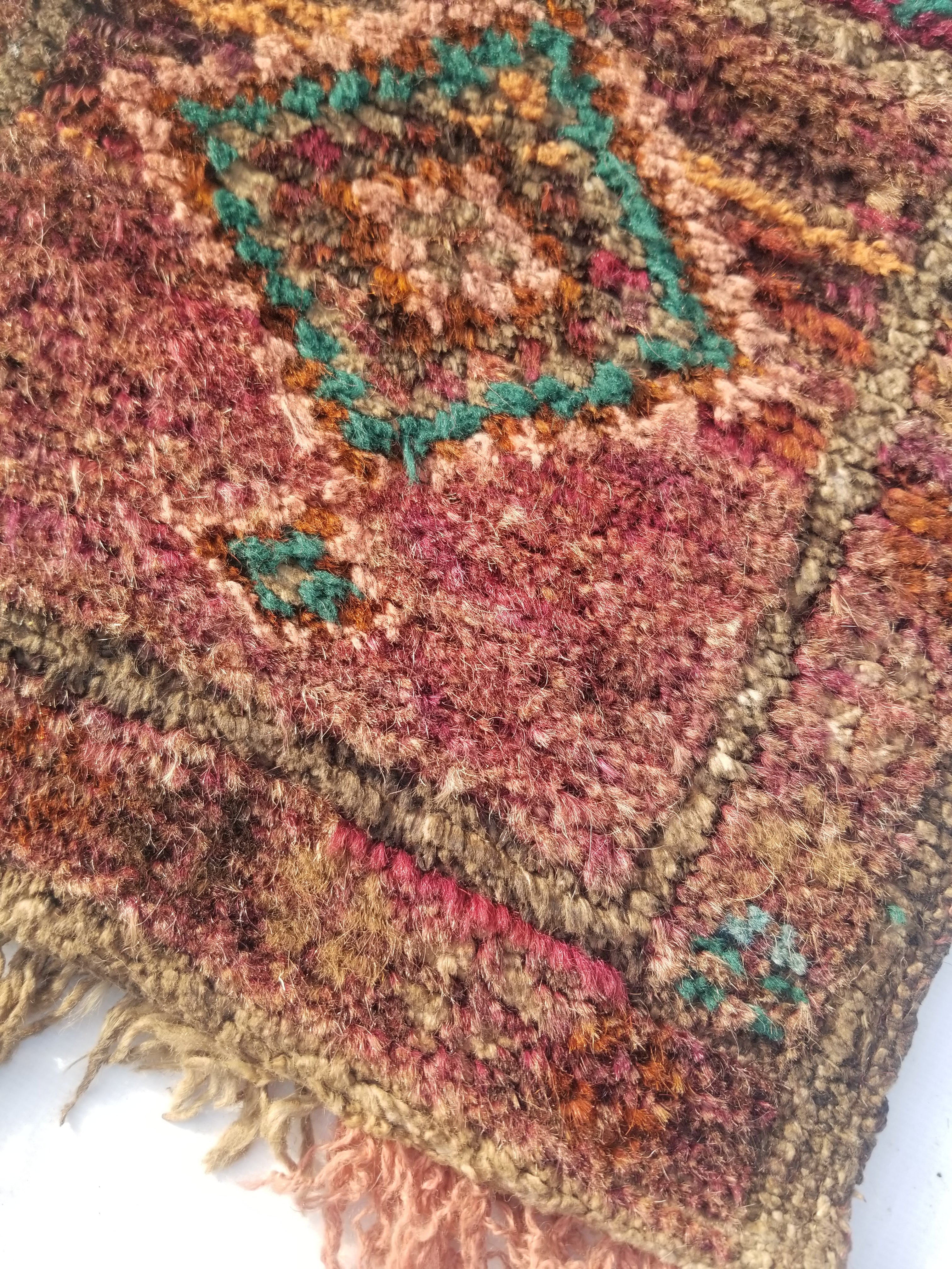 Antique Traditional Handmade Afghan Wool Multicolor Saddle Bag 28x28cm
