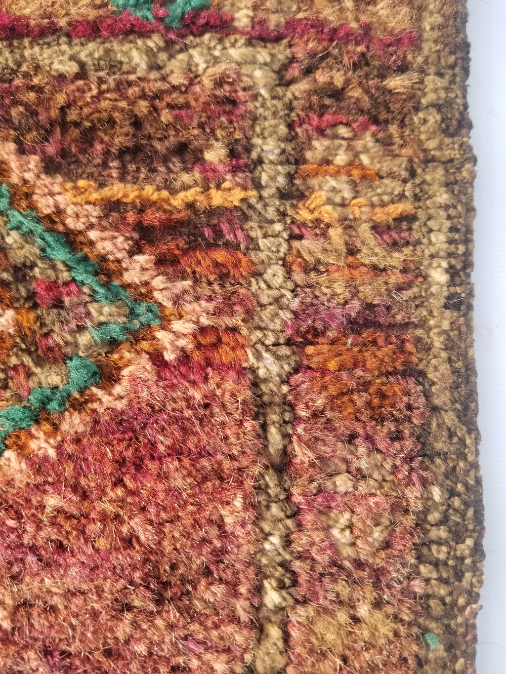 Antique Traditional Handmade Afghan Wool Multicolor Saddle Bag 28x28cm