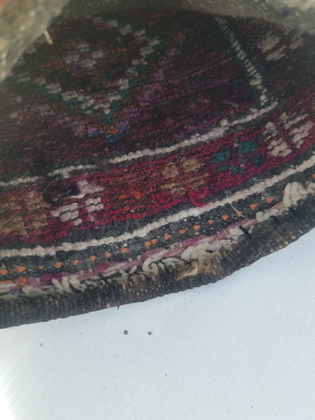 Antique Traditional Handmade Afghan Wool Multicolor Saddle Bag 28x28cm