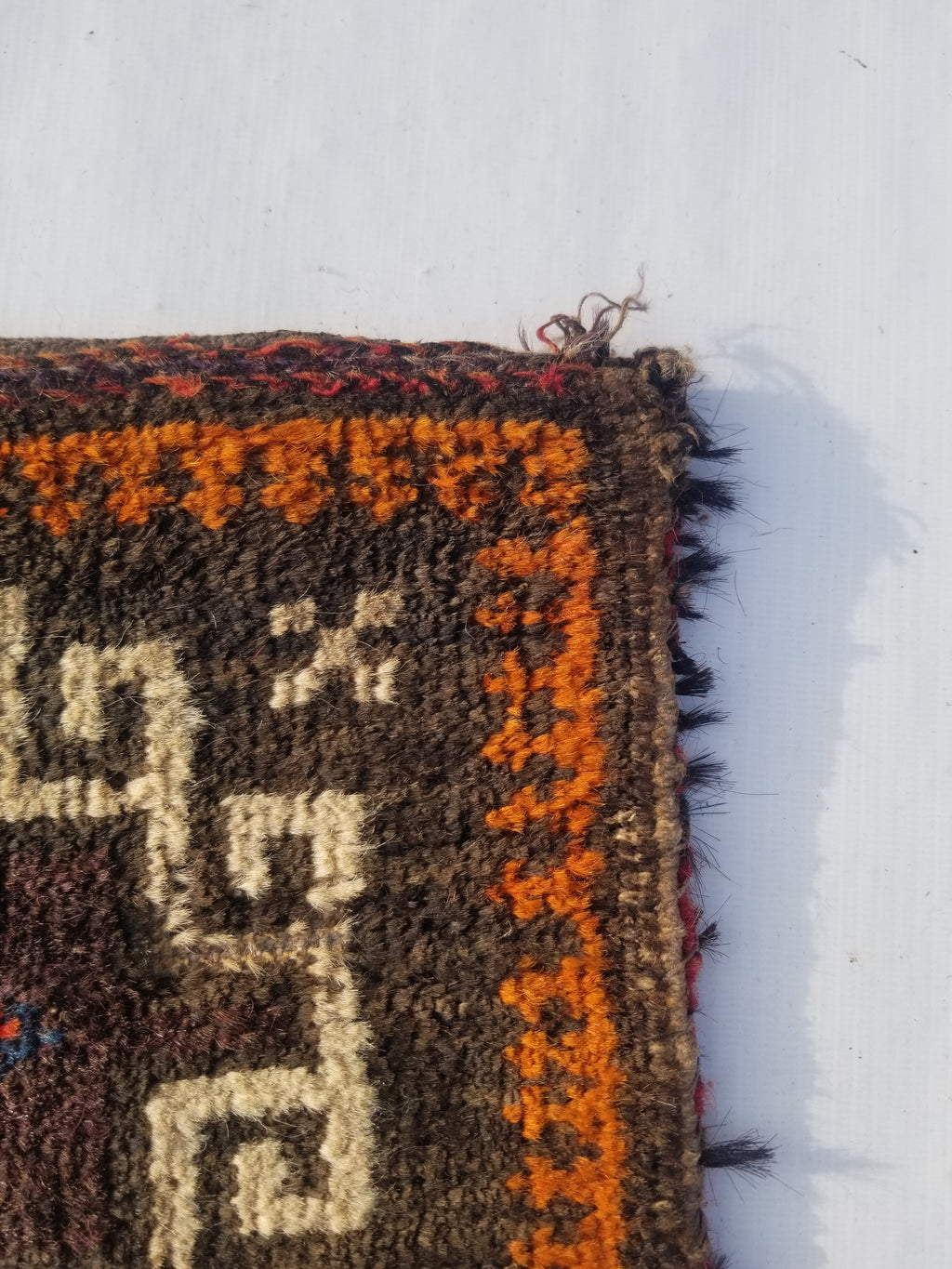 Antique Traditional Handmade Afghan Wool Multicolor Saddle Bag 28x25cm