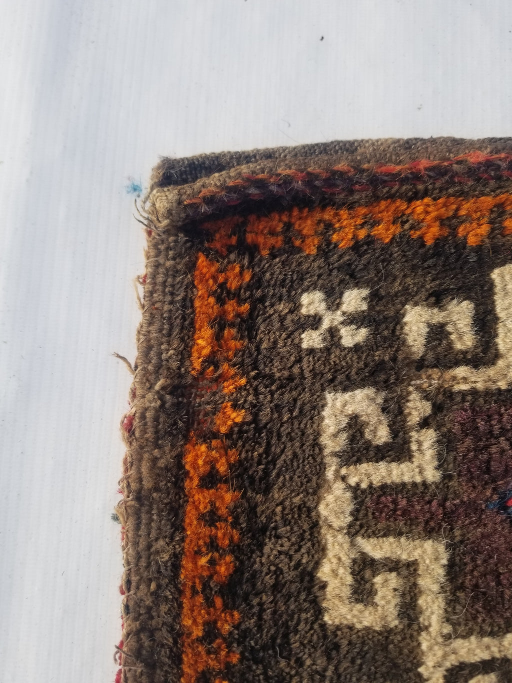 Antique Traditional Handmade Afghan Wool Multicolor Saddle Bag 28x25cm