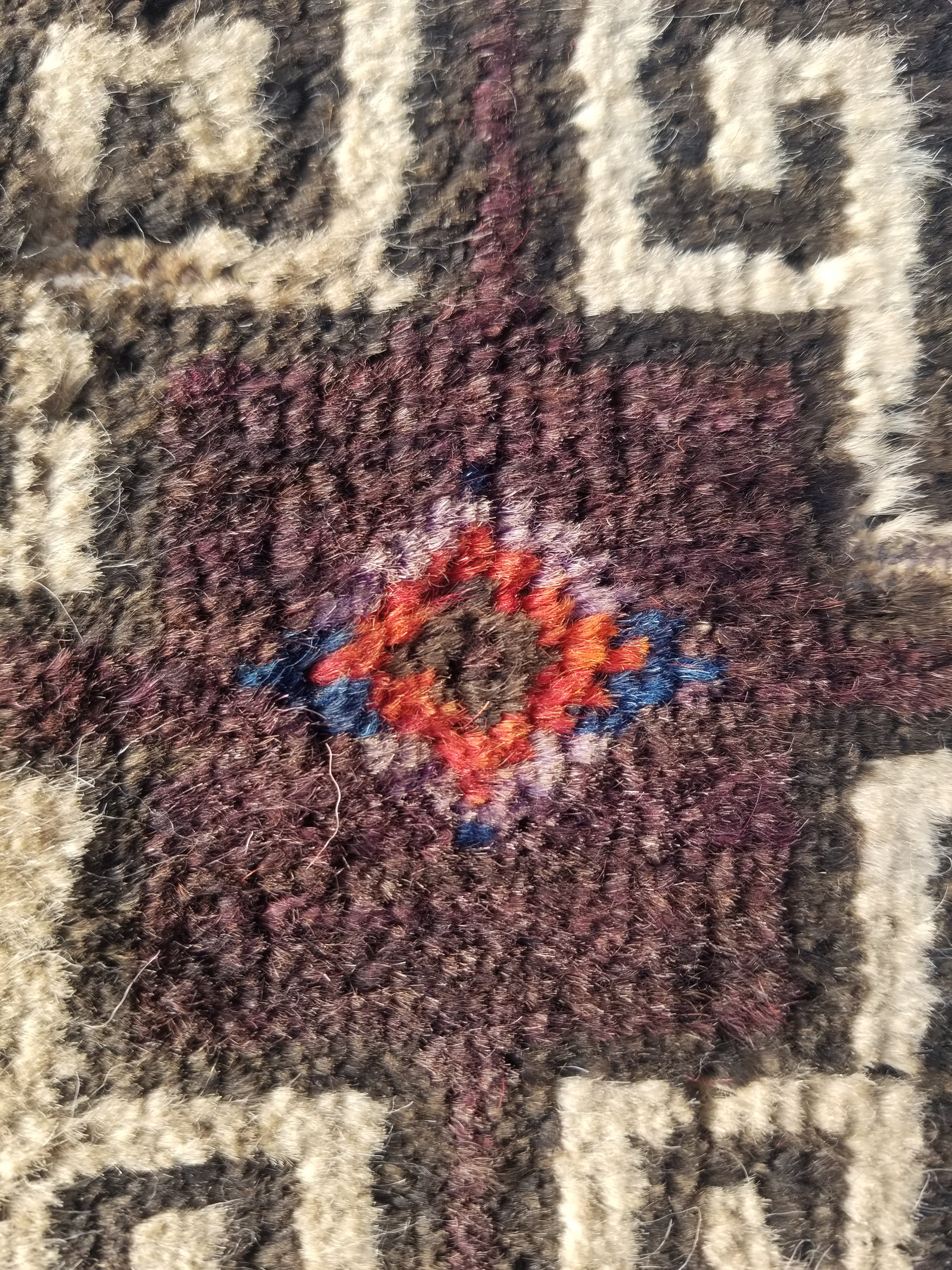 Antique Traditional Handmade Afghan Wool Multicolor Saddle Bag 28x25cm