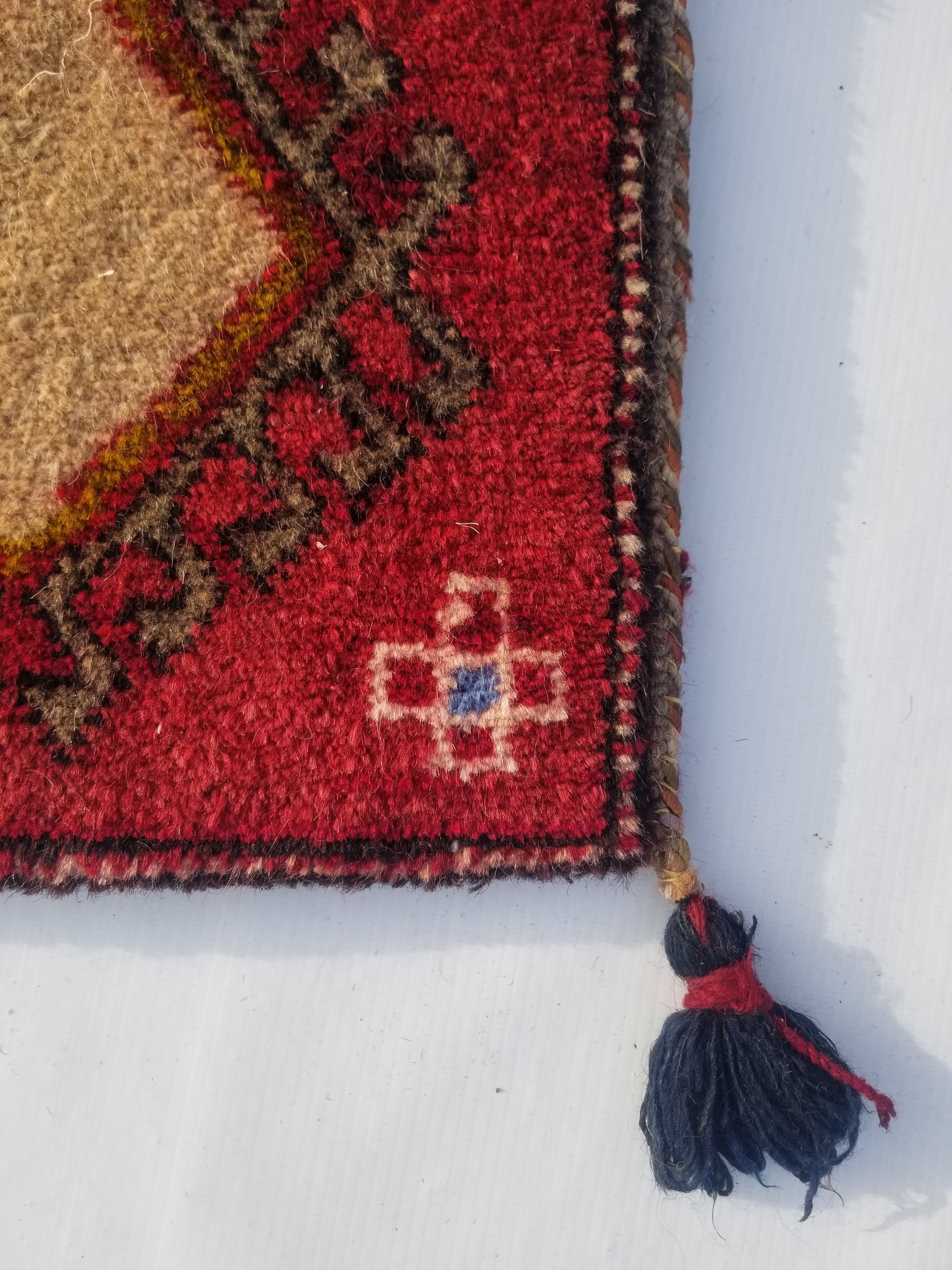 Antique Traditional Handmade Turkoman Wool Multicolor Bag 33x30cm