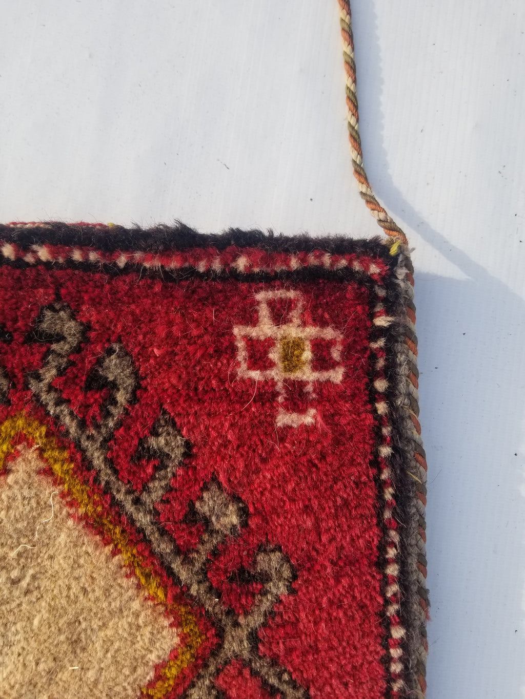 Antique Traditional Handmade Turkoman Wool Multicolor Bag 33x30cm