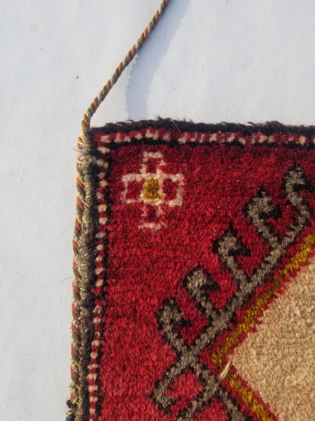 Antique Traditional Handmade Turkoman Wool Multicolor Bag 33x30cm