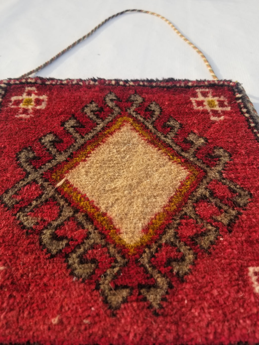Antique Traditional Handmade Turkoman Wool Multicolor Bag 33x30cm