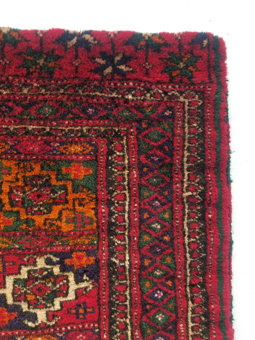 Antique Traditional Handmade Afghan Wool Multicolor Saddle Bag 54x53cm