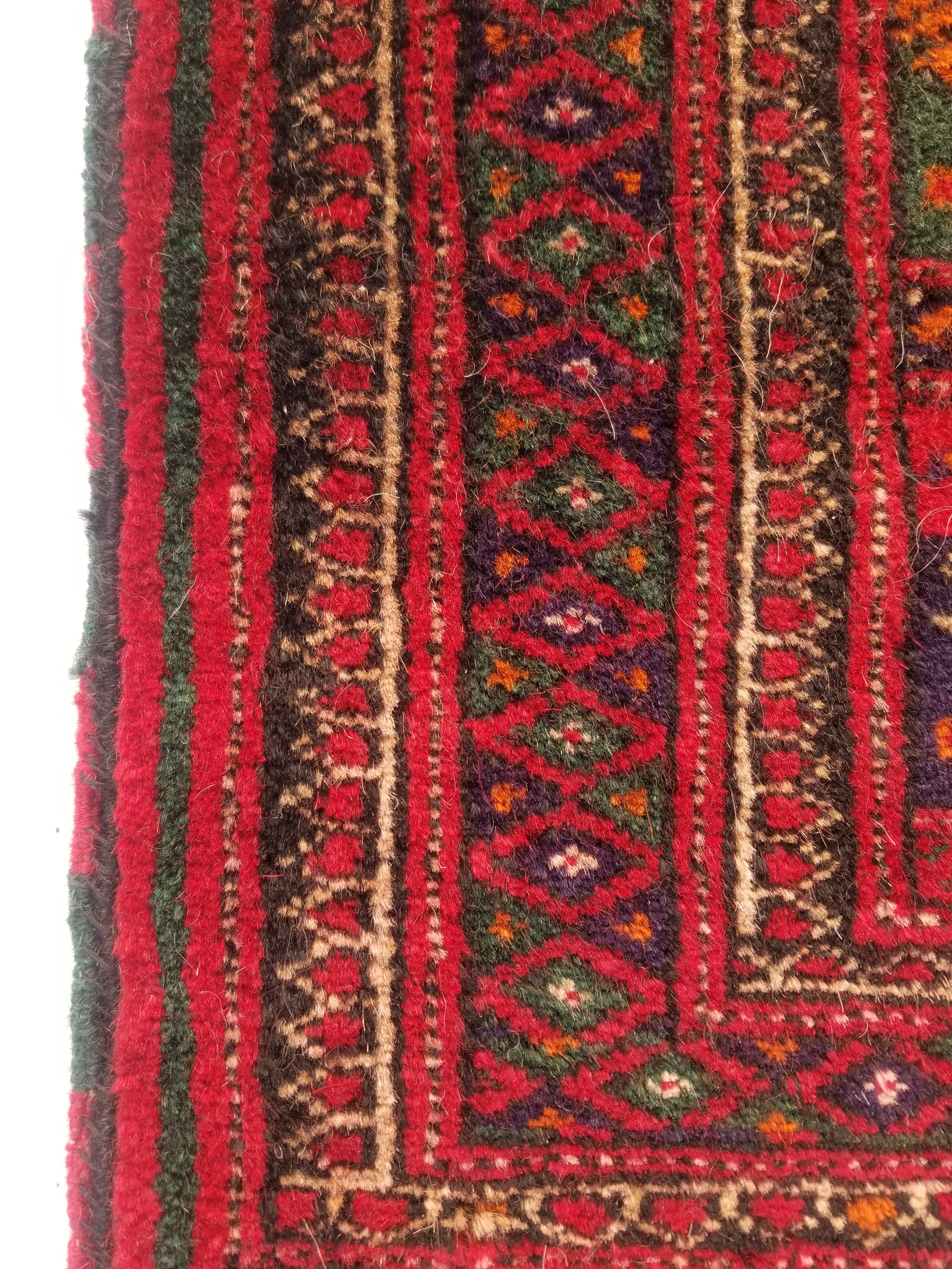 Antique Traditional Handmade Afghan Wool Multicolor Saddle Bag 54x53cm