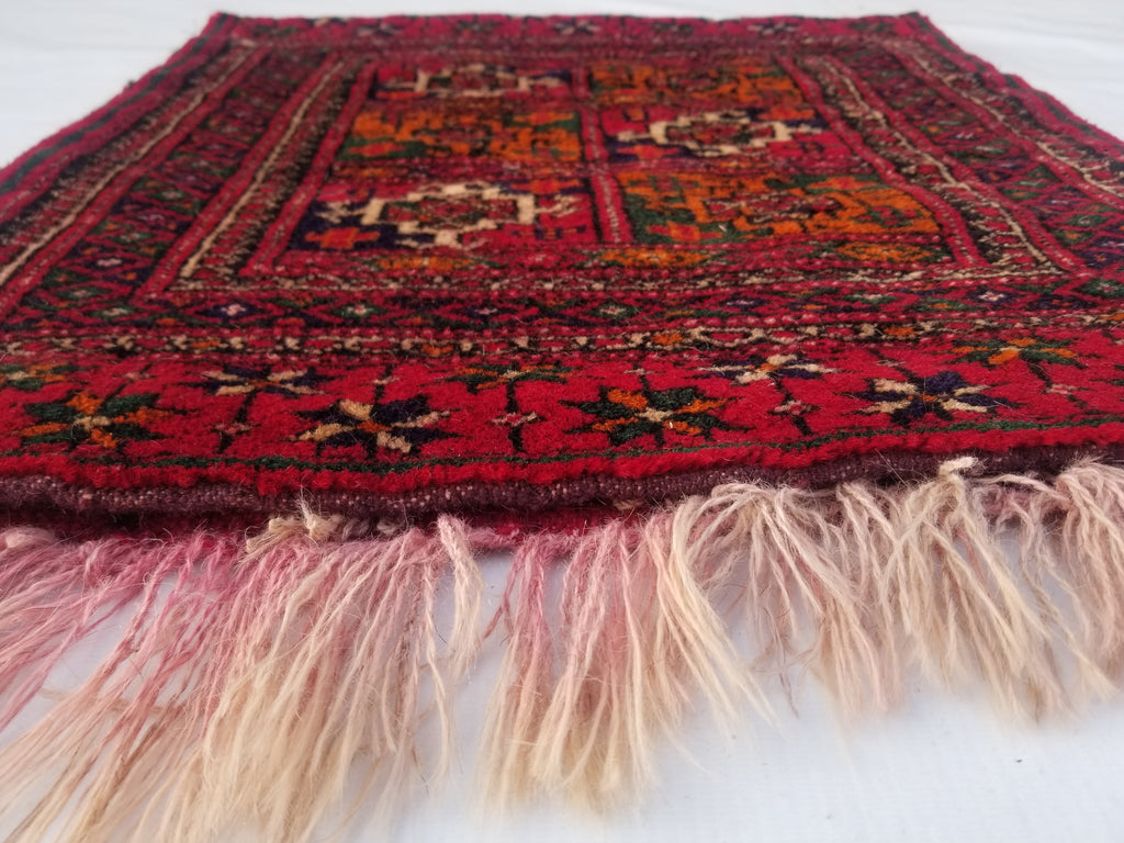 Antique Traditional Handmade Afghan Wool Multicolor Saddle Bag 54x53cm
