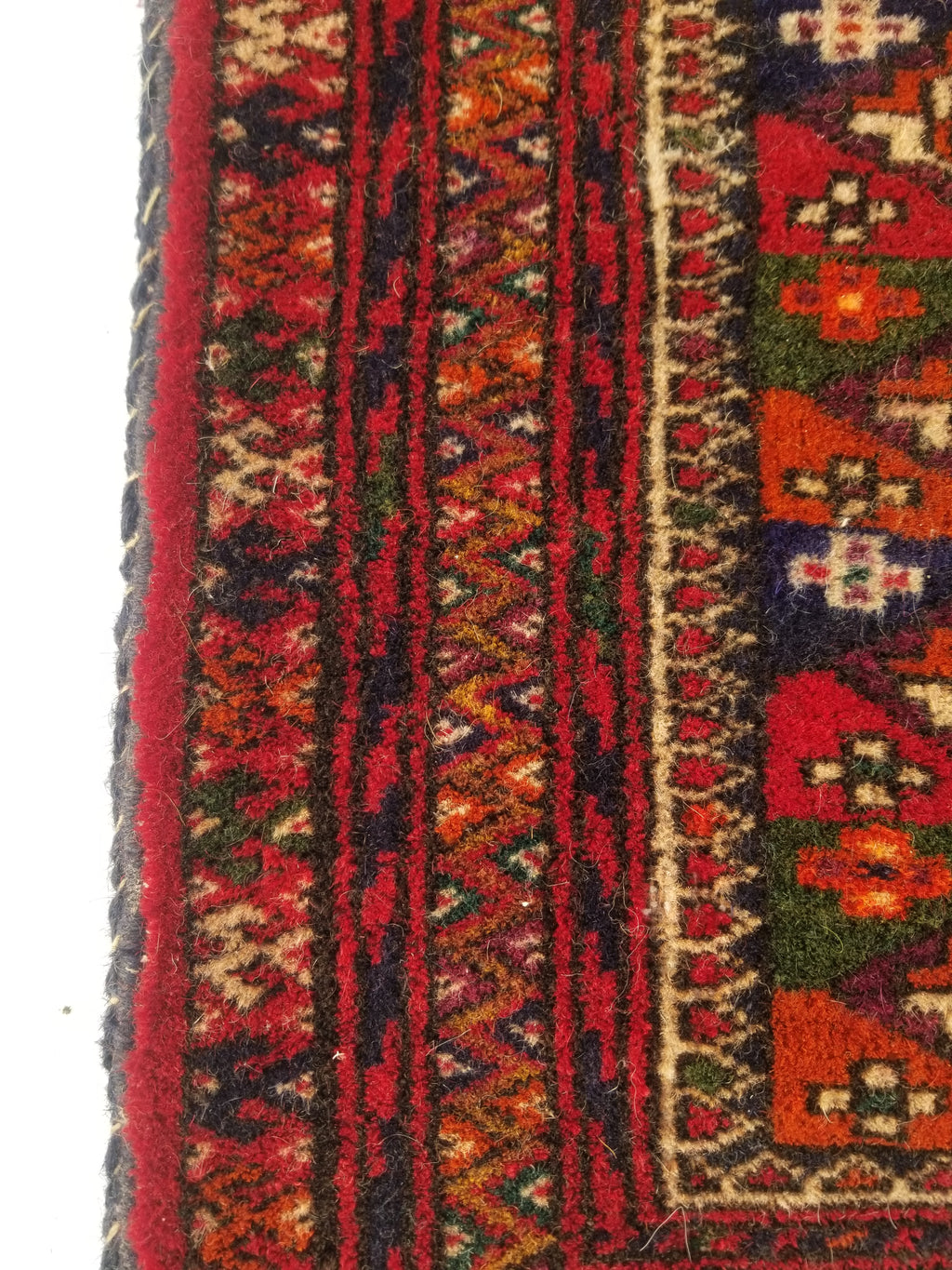 Antique Traditional Handmade Turkoman Wool Multicolor Saddle Bag 99x51cm