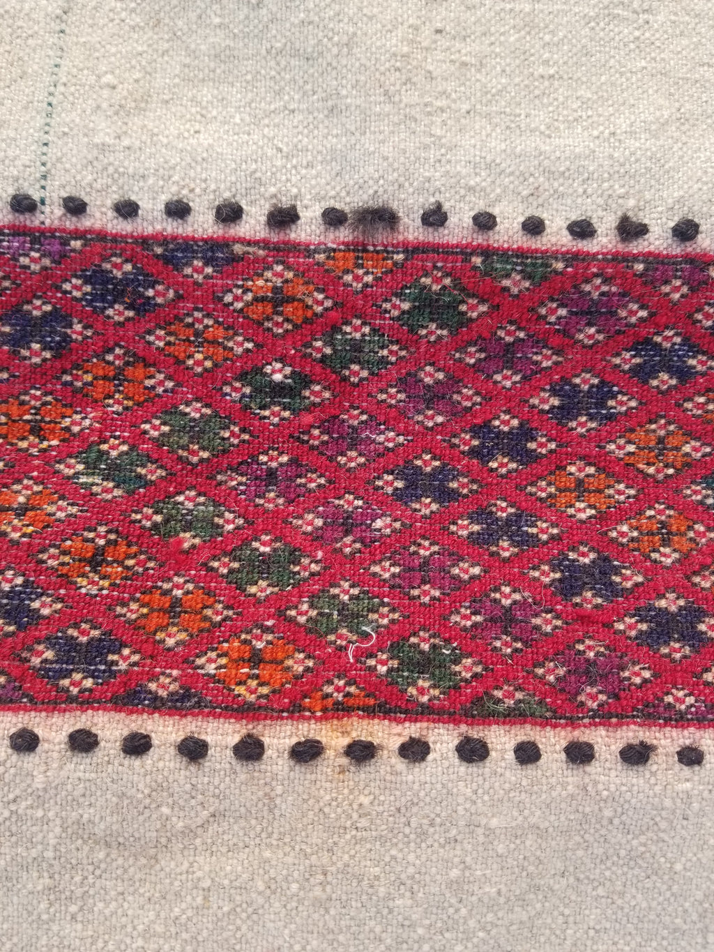 Antique Traditional Handmade Turkoman Wool Multicolor Saddle Bag 99x51cm