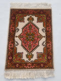 Antique Traditional Handmade Oriental Wool Multicolor Rug 42x30cm
