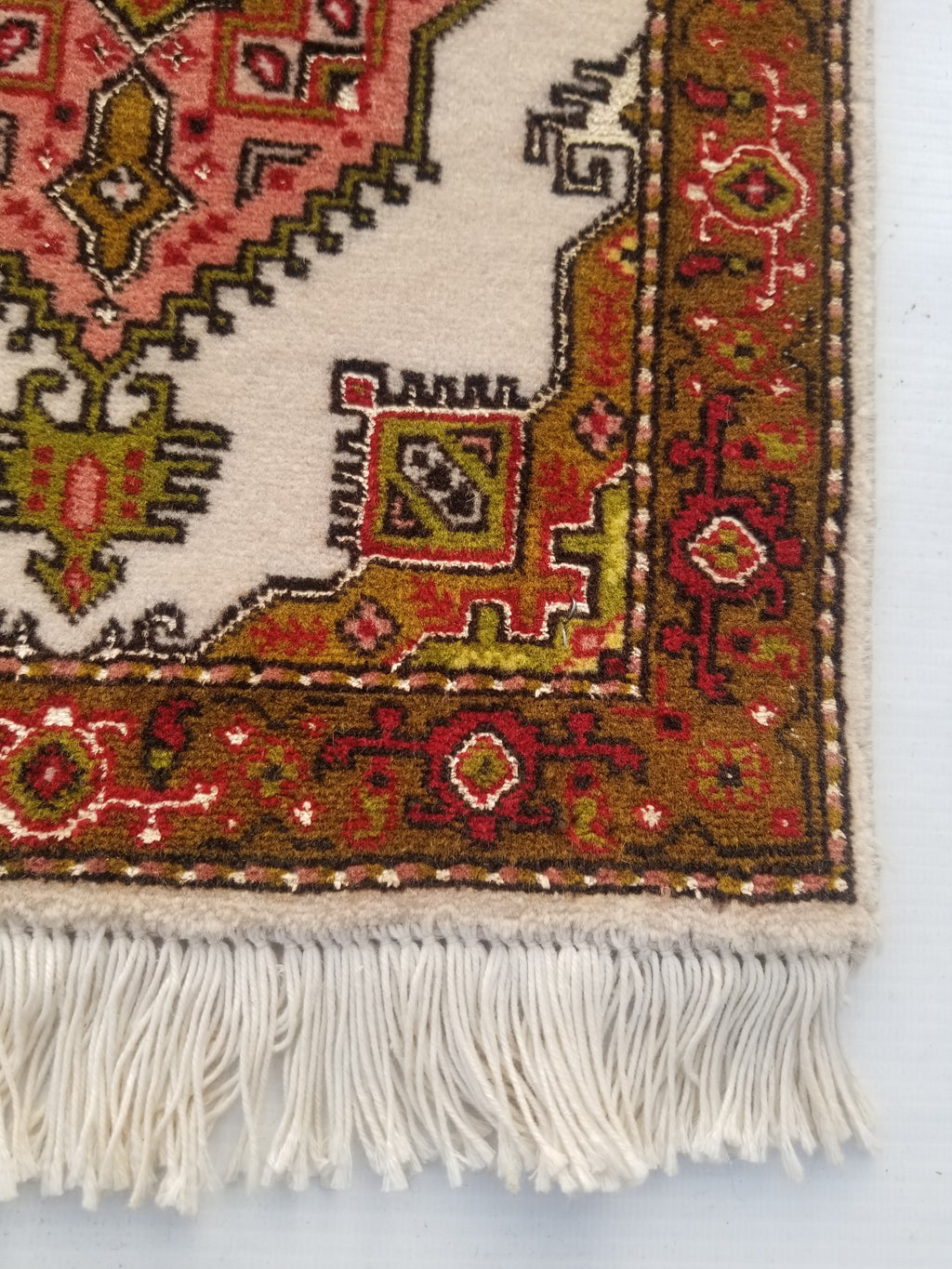 Antique Traditional Handmade Oriental Wool Multicolor Rug 42x30cm