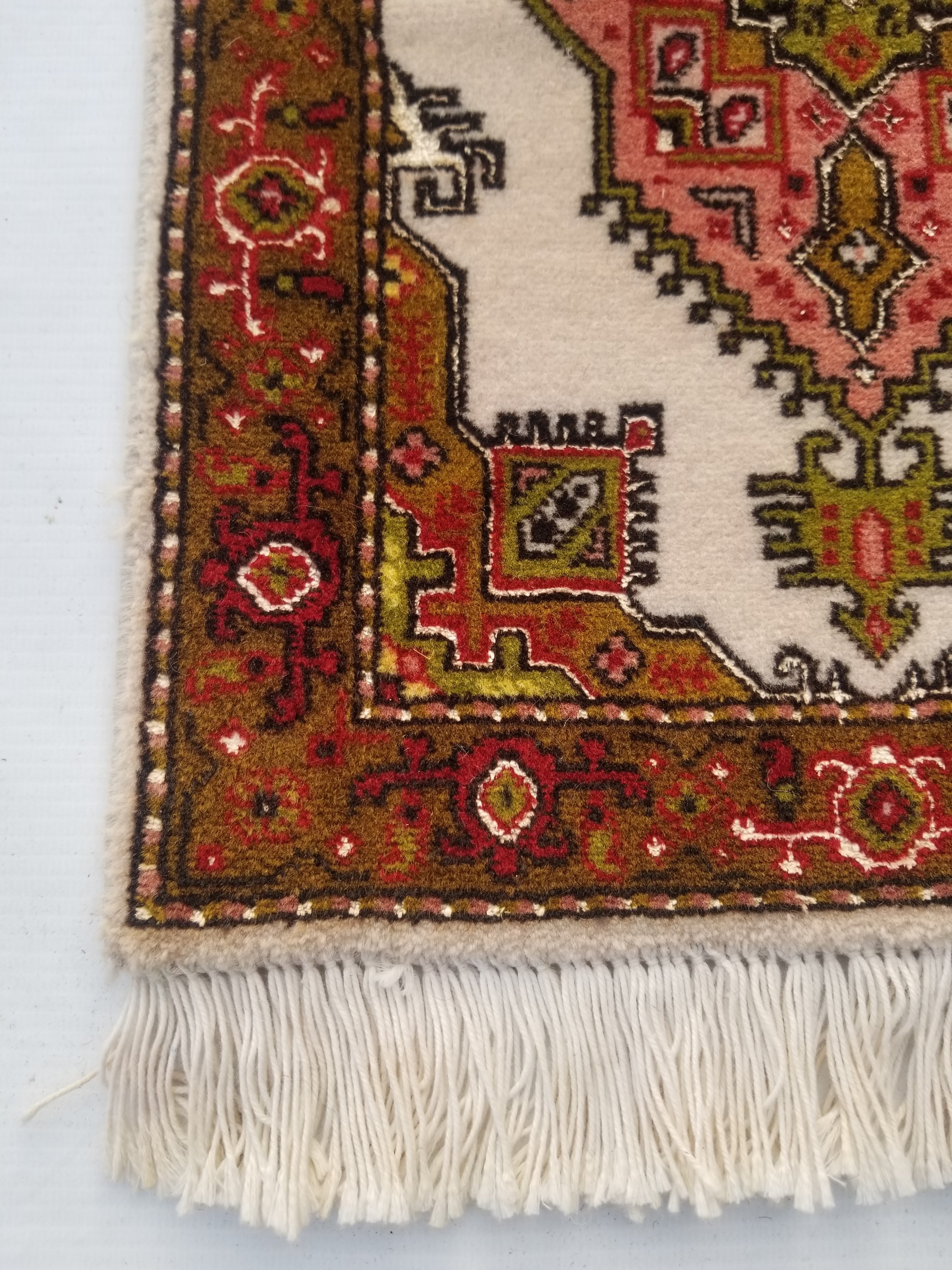 Antique Traditional Handmade Oriental Wool Multicolor Rug 42x30cm