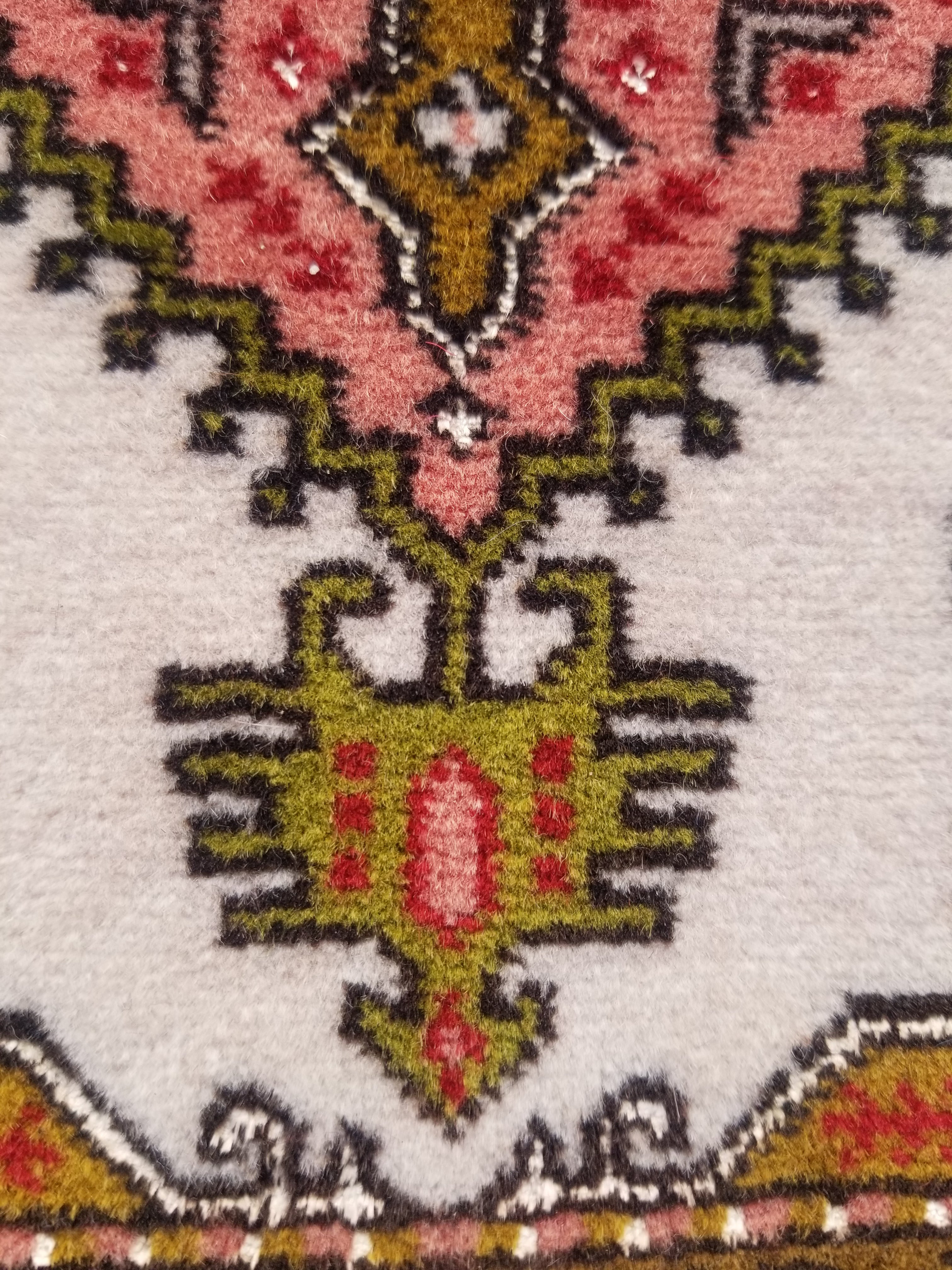 Antique Traditional Handmade Oriental Wool Multicolor Rug 42x30cm