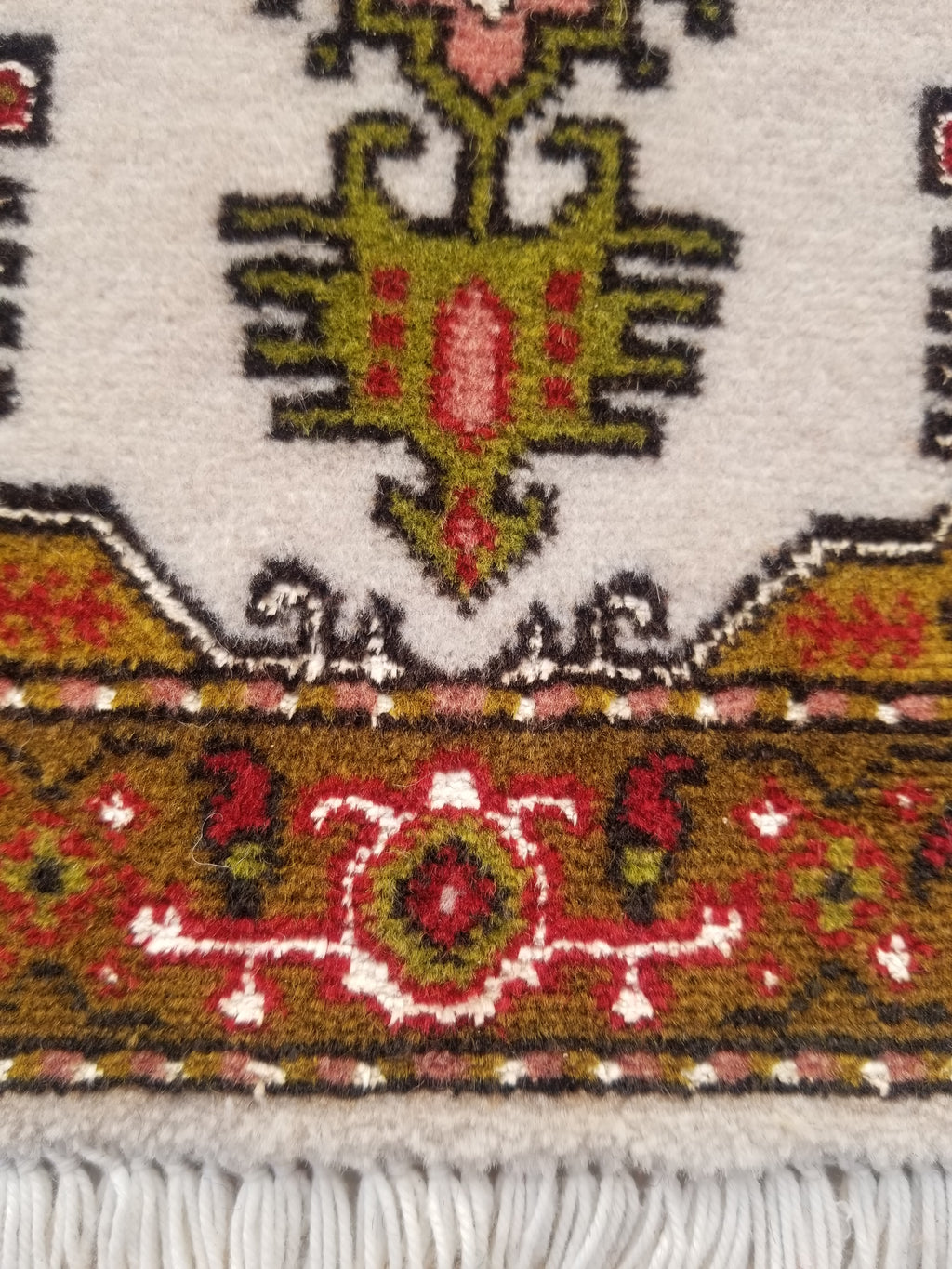 Antique Traditional Handmade Oriental Wool Multicolor Rug 42x30cm