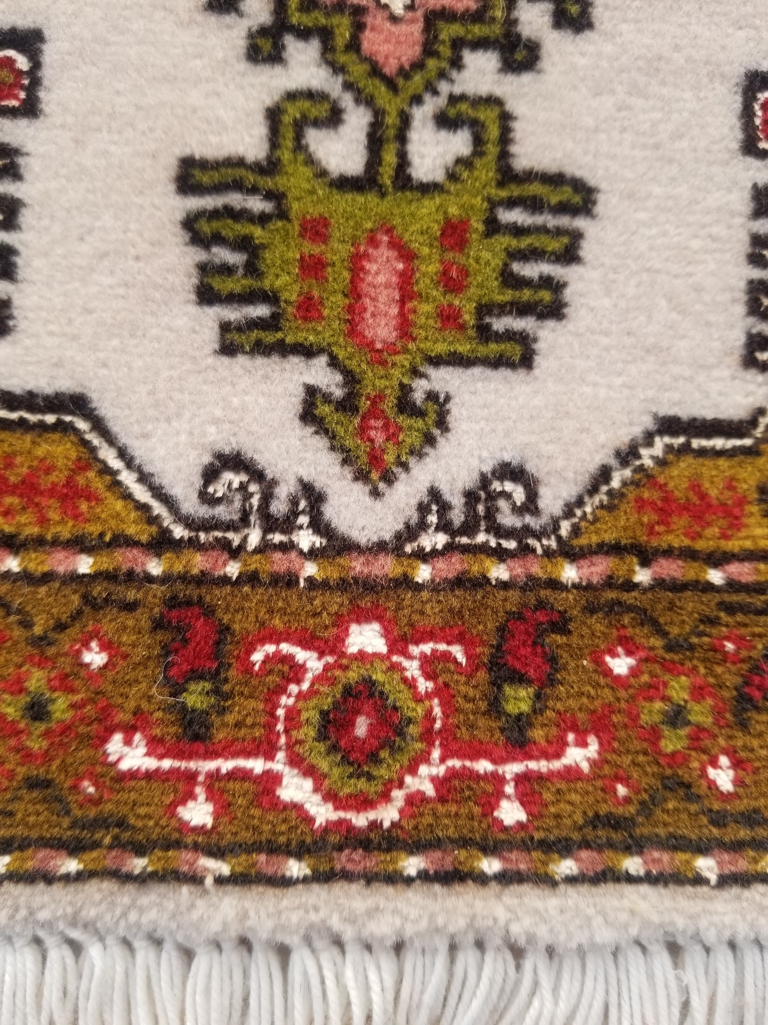 Antique Traditional Handmade Oriental Wool Multicolor Rug 42x30cm