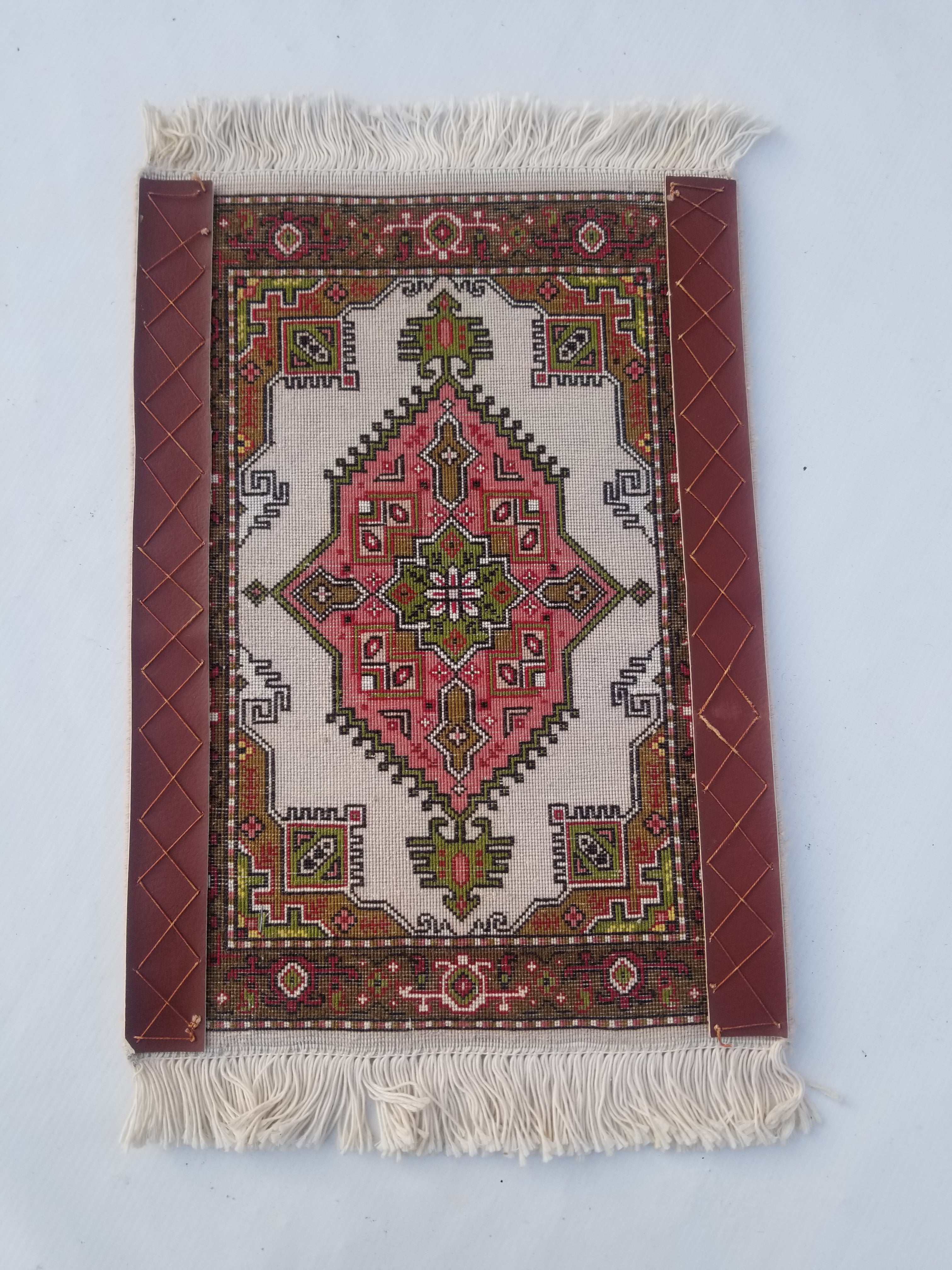 Antique Traditional Handmade Oriental Wool Multicolor Rug 42x30cm