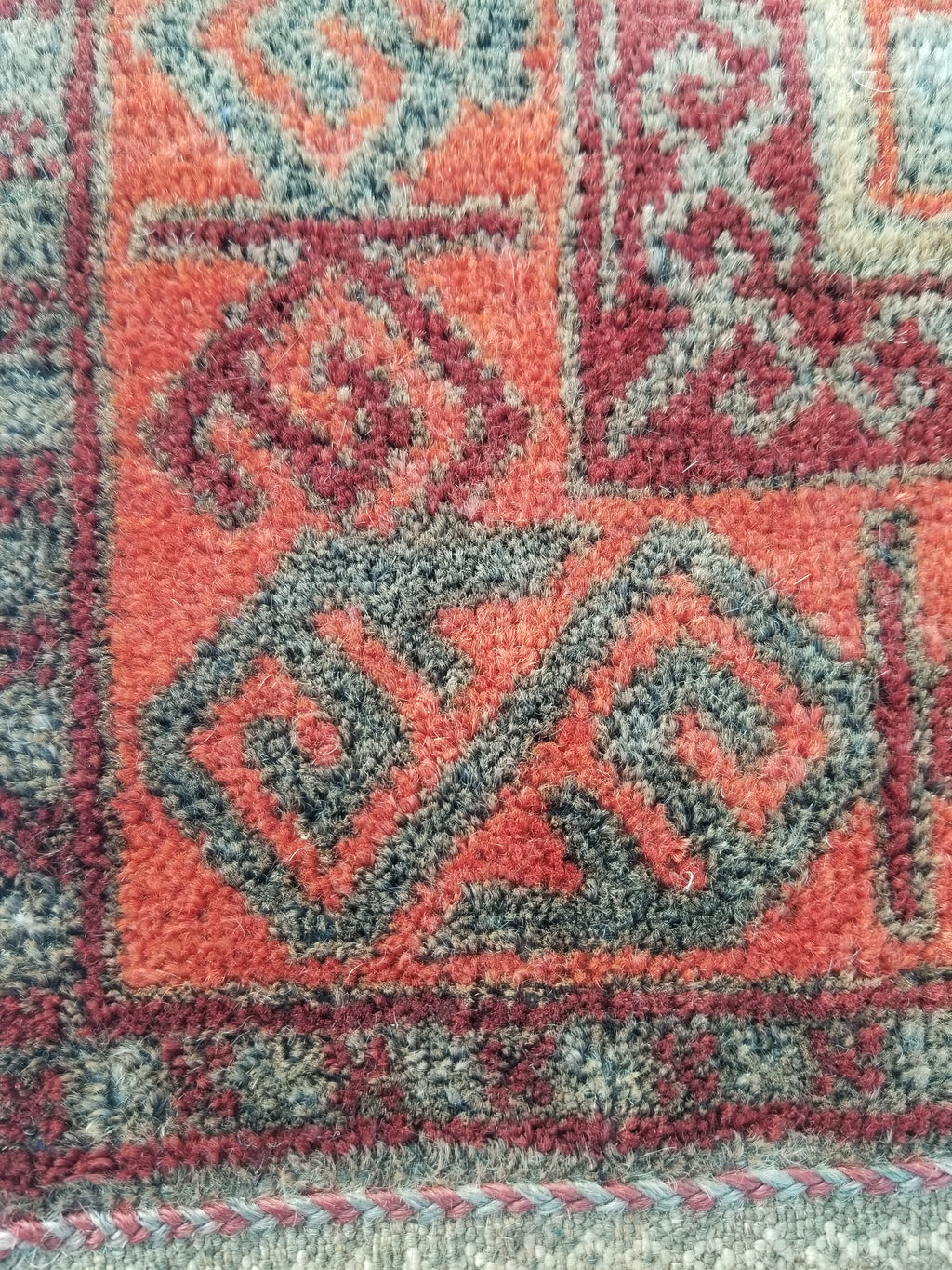 Distressed Antique Traditional Handmade Afghan Wool Multicolor Saddle Bag 52x44c