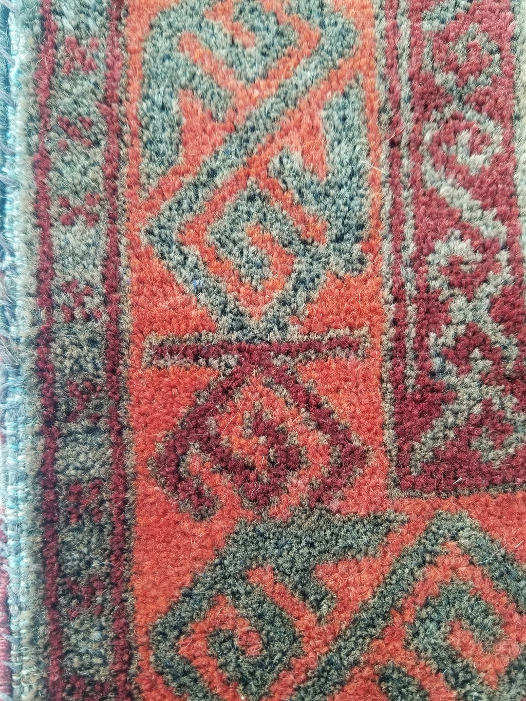 Distressed Antique Traditional Handmade Afghan Wool Multicolor Saddle Bag 52x44c