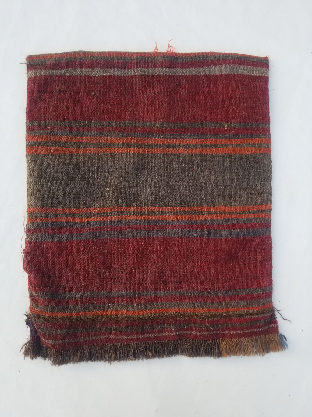 Distressed Antique Traditional Handmade Afghan Wool Multicolor Saddle Bag 52x44c