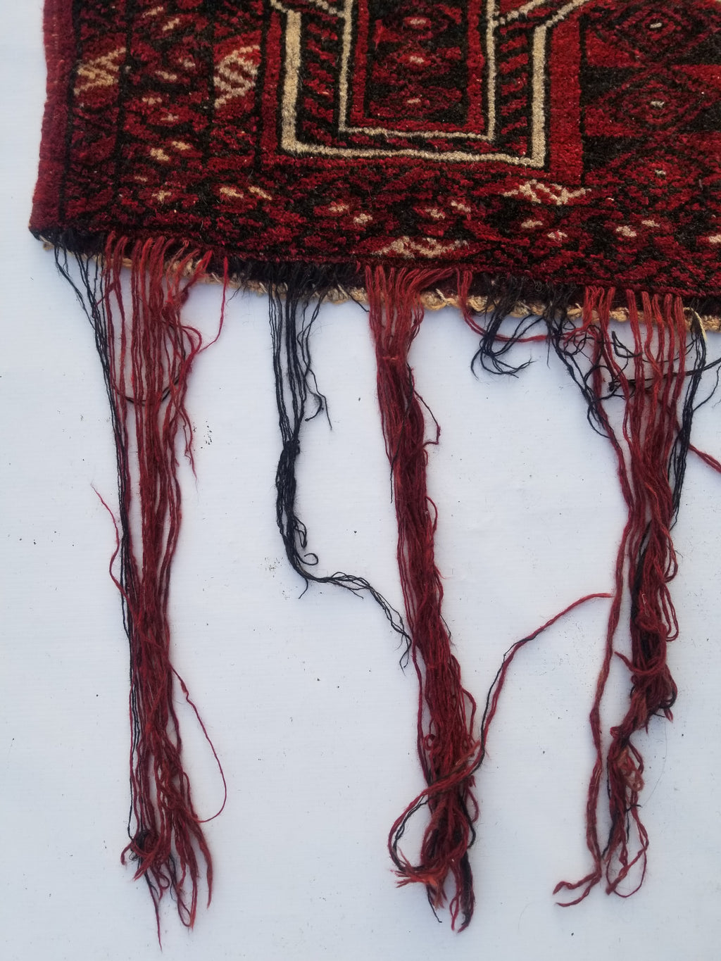 Antique Traditional Handmade Turkoman Wool Multicolor Torba 129x39cm