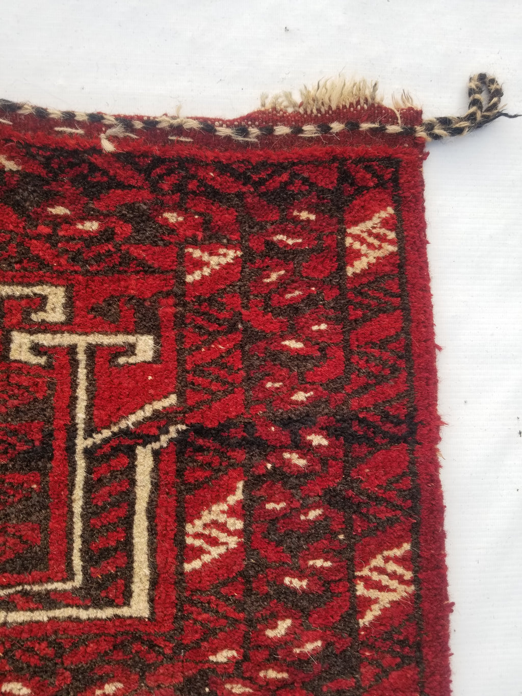 Antique Traditional Handmade Turkoman Wool Multicolor Torba 129x39cm