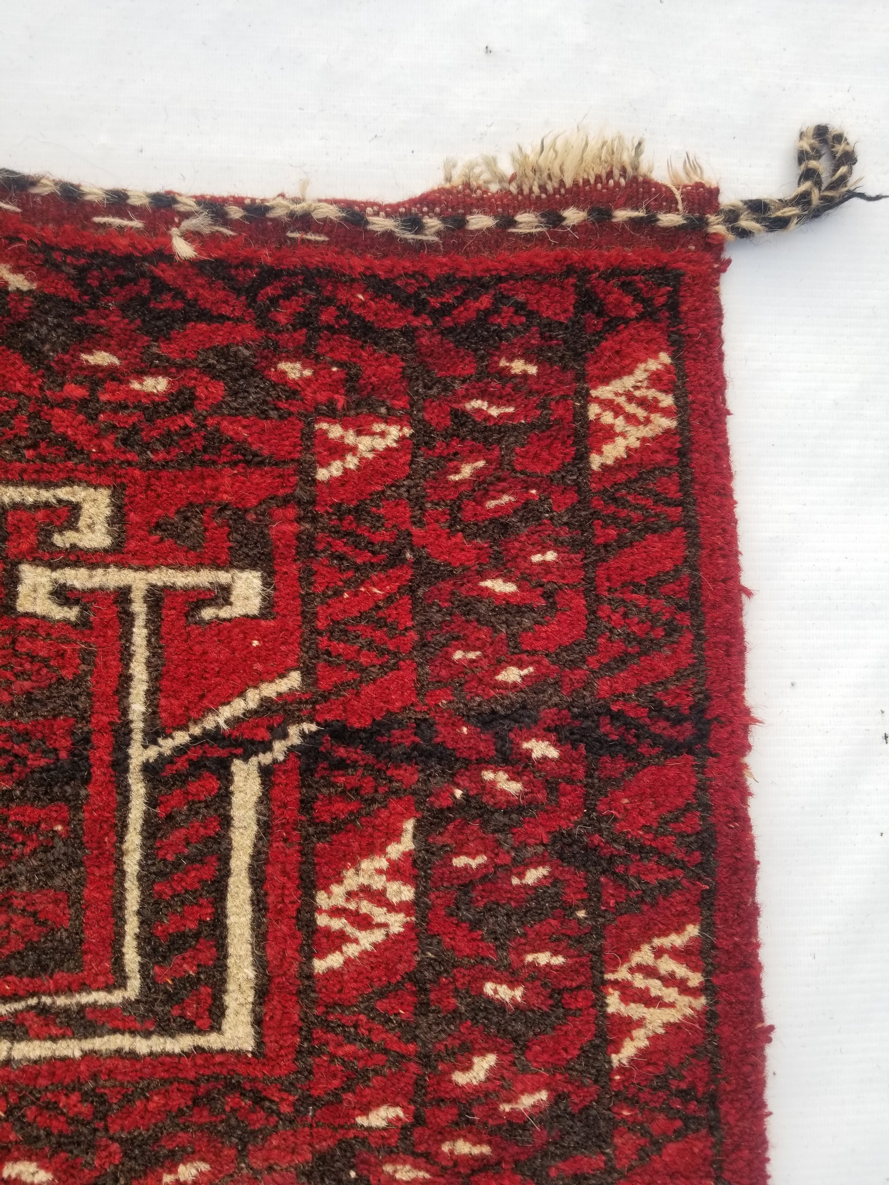 Antique Traditional Handmade Turkoman Wool Multicolor Torba 129x39cm