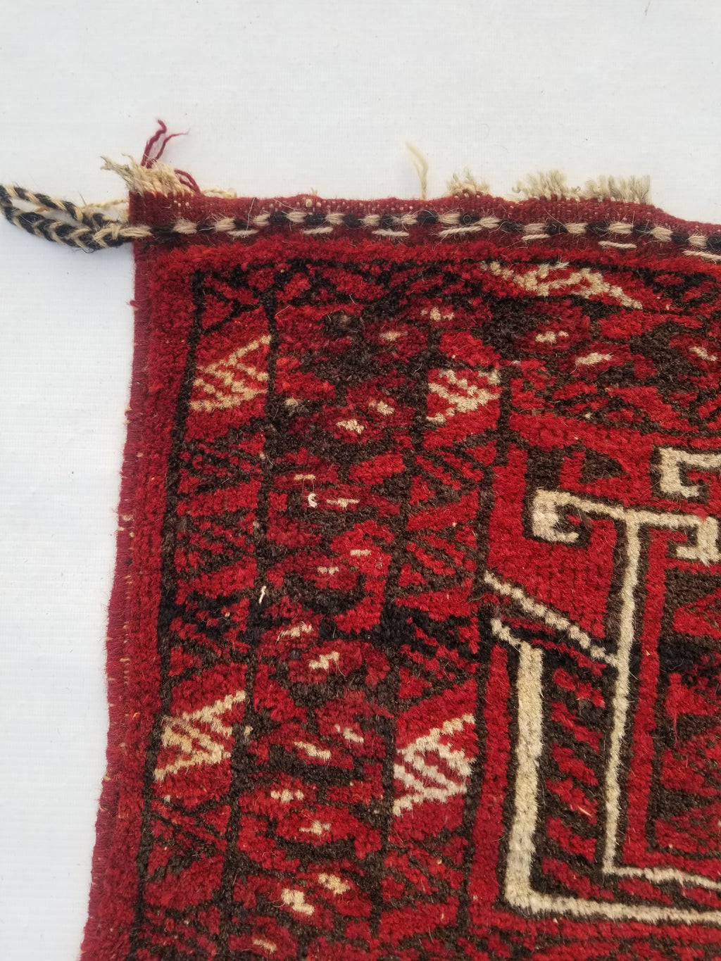 Antique Traditional Handmade Turkoman Wool Multicolor Torba 129x39cm