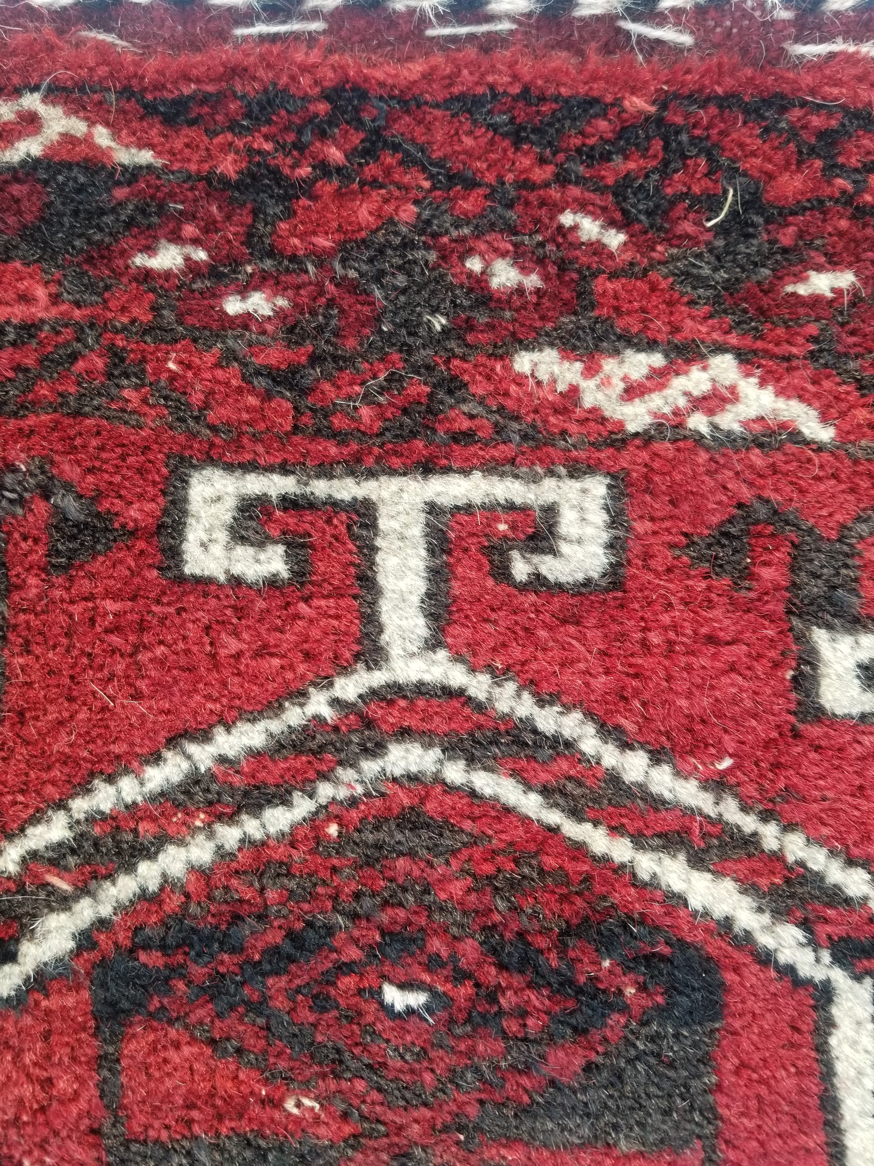 Antique Traditional Handmade Turkoman Wool Multicolor Torba 129x39cm