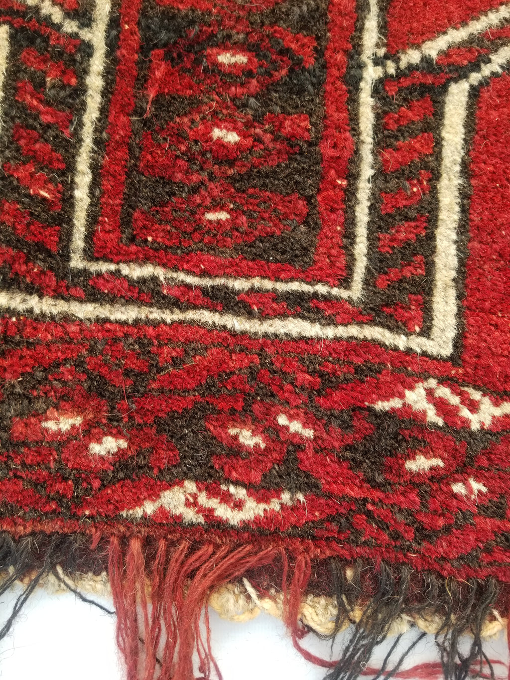 Antique Traditional Handmade Turkoman Wool Multicolor Torba 129x39cm