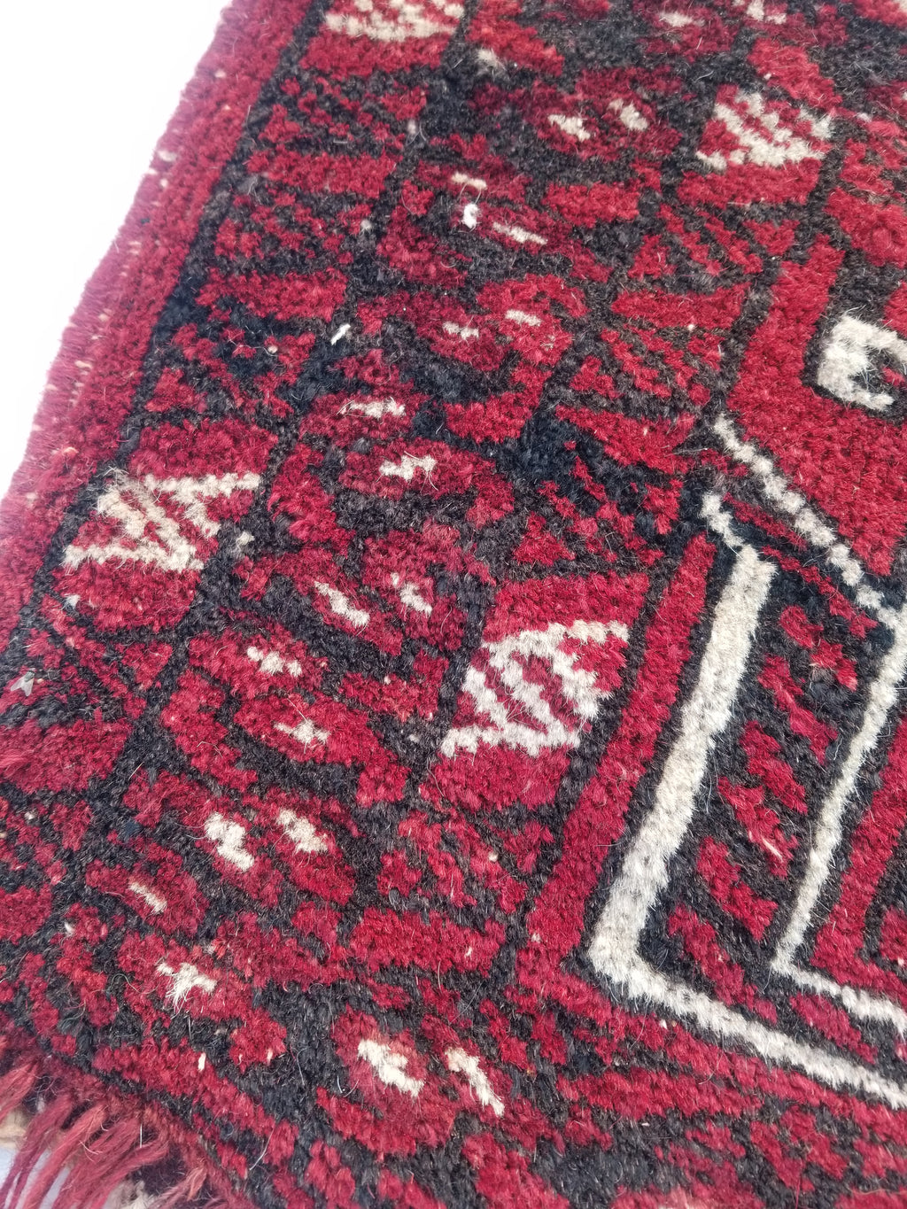 Antique Traditional Handmade Turkoman Wool Multicolor Torba 129x39cm