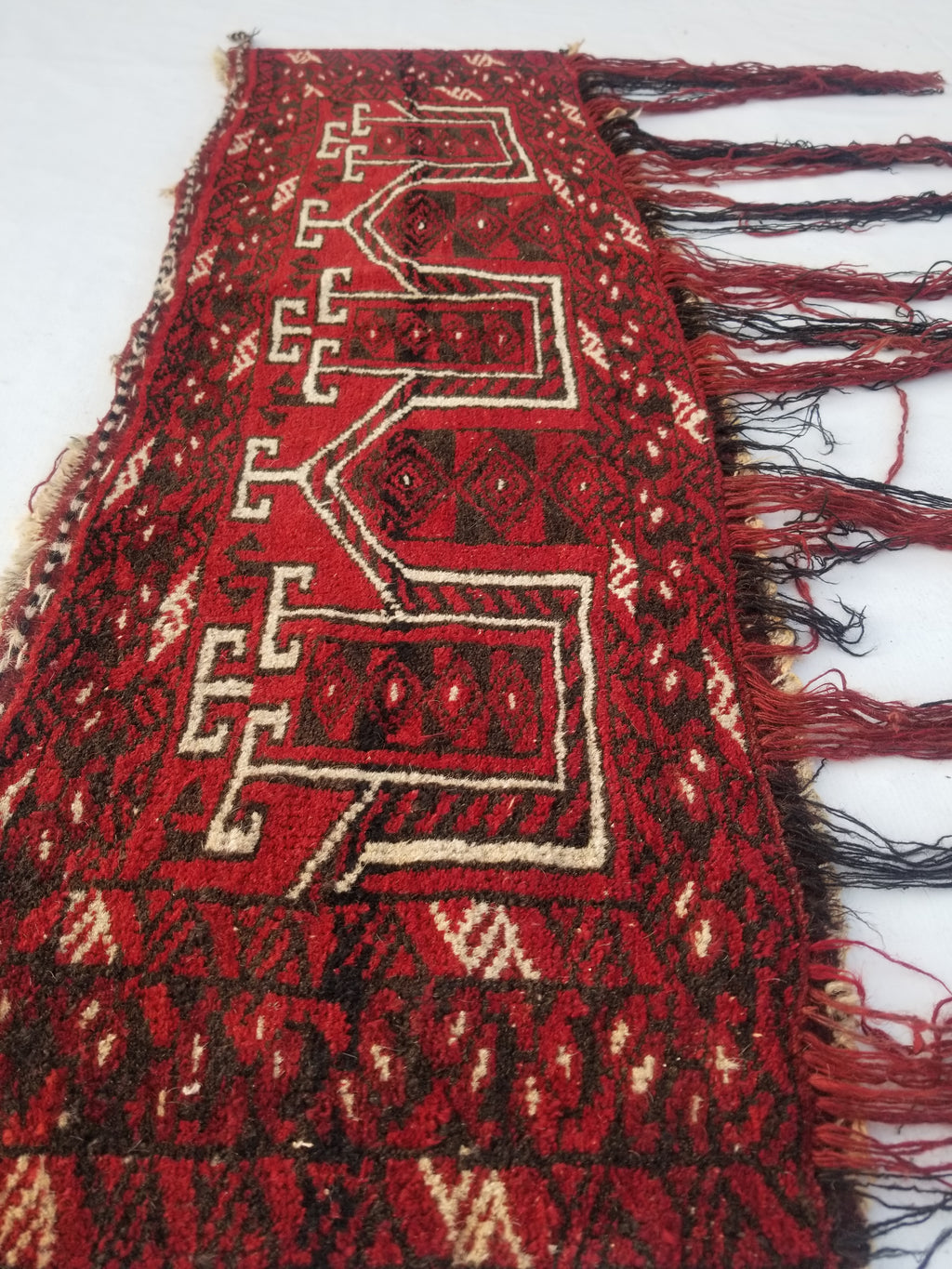 Antique Traditional Handmade Turkoman Wool Multicolor Torba 129x39cm
