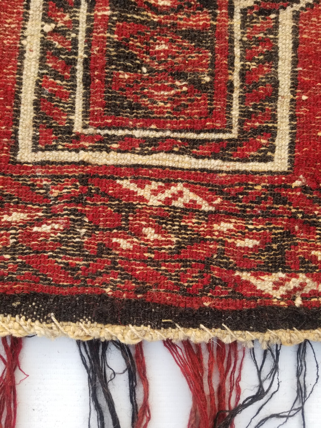 Antique Traditional Handmade Turkoman Wool Multicolor Torba 129x39cm