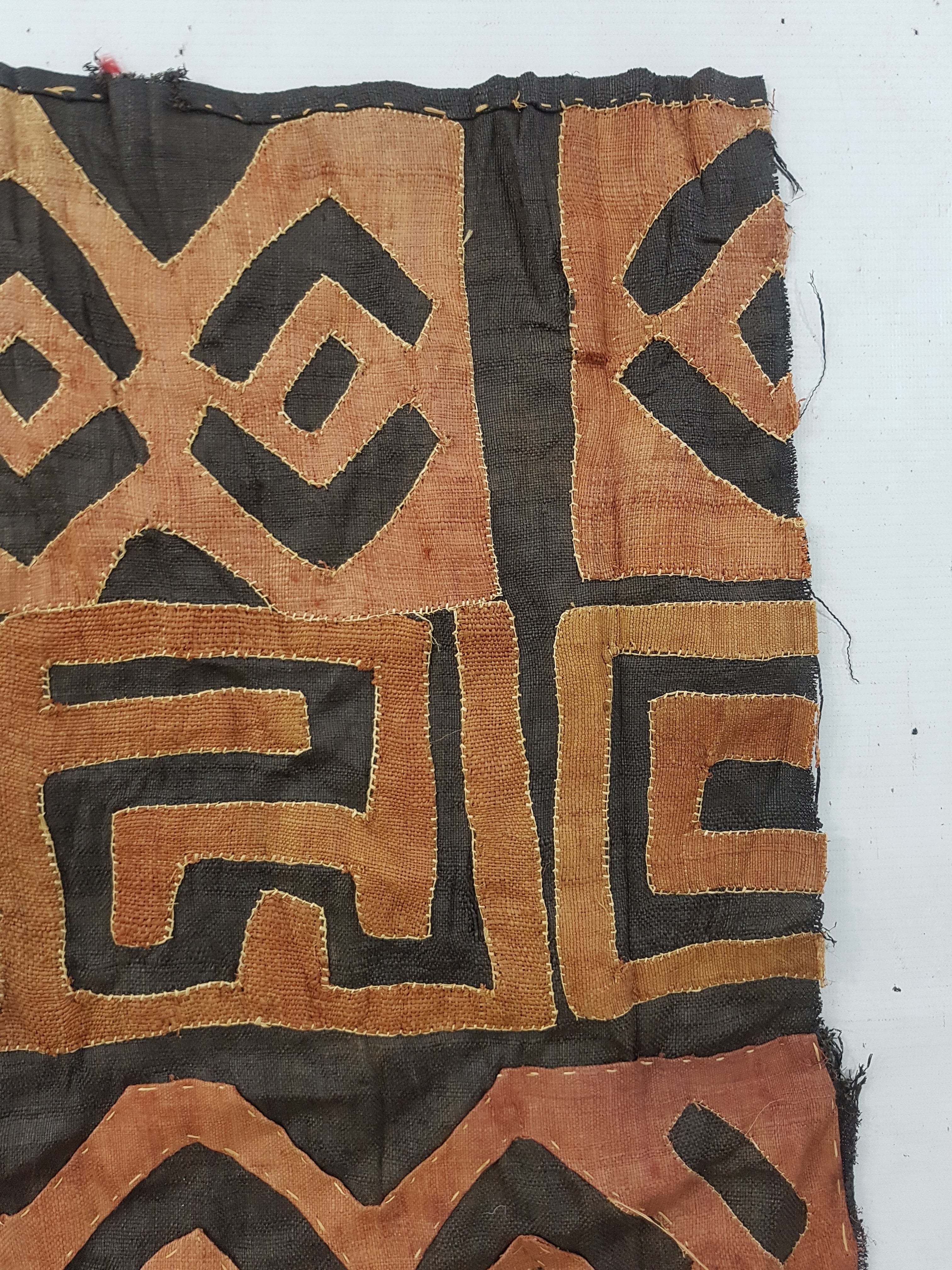 Vintage African Kuba Cloth Raffia Textile Panel 81x58cm