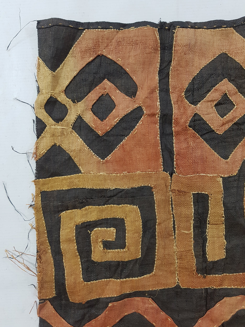Vintage African Kuba Cloth Raffia Textile Panel 81x58cm