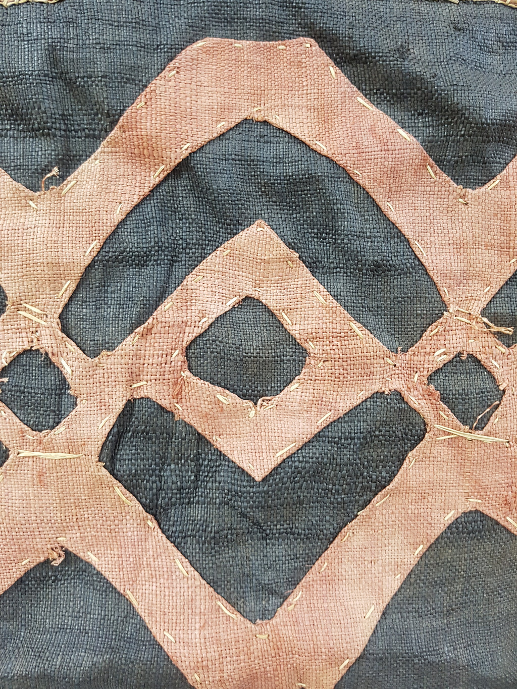 Vintage African Kuba Cloth Raffia Textile Panel 81x58cm