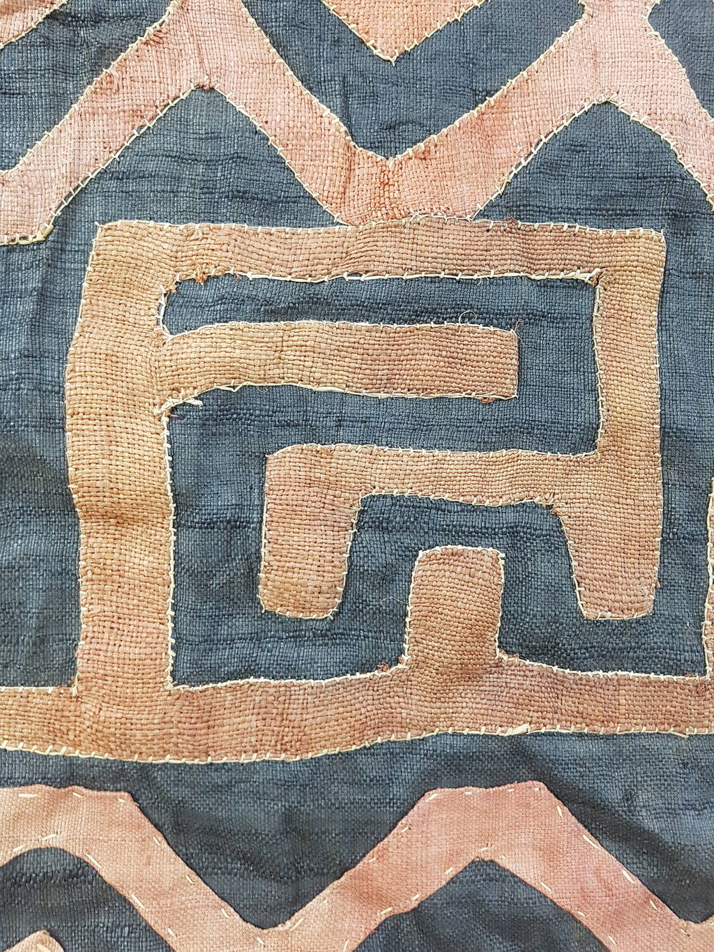 Vintage African Kuba Cloth Raffia Textile Panel 81x58cm
