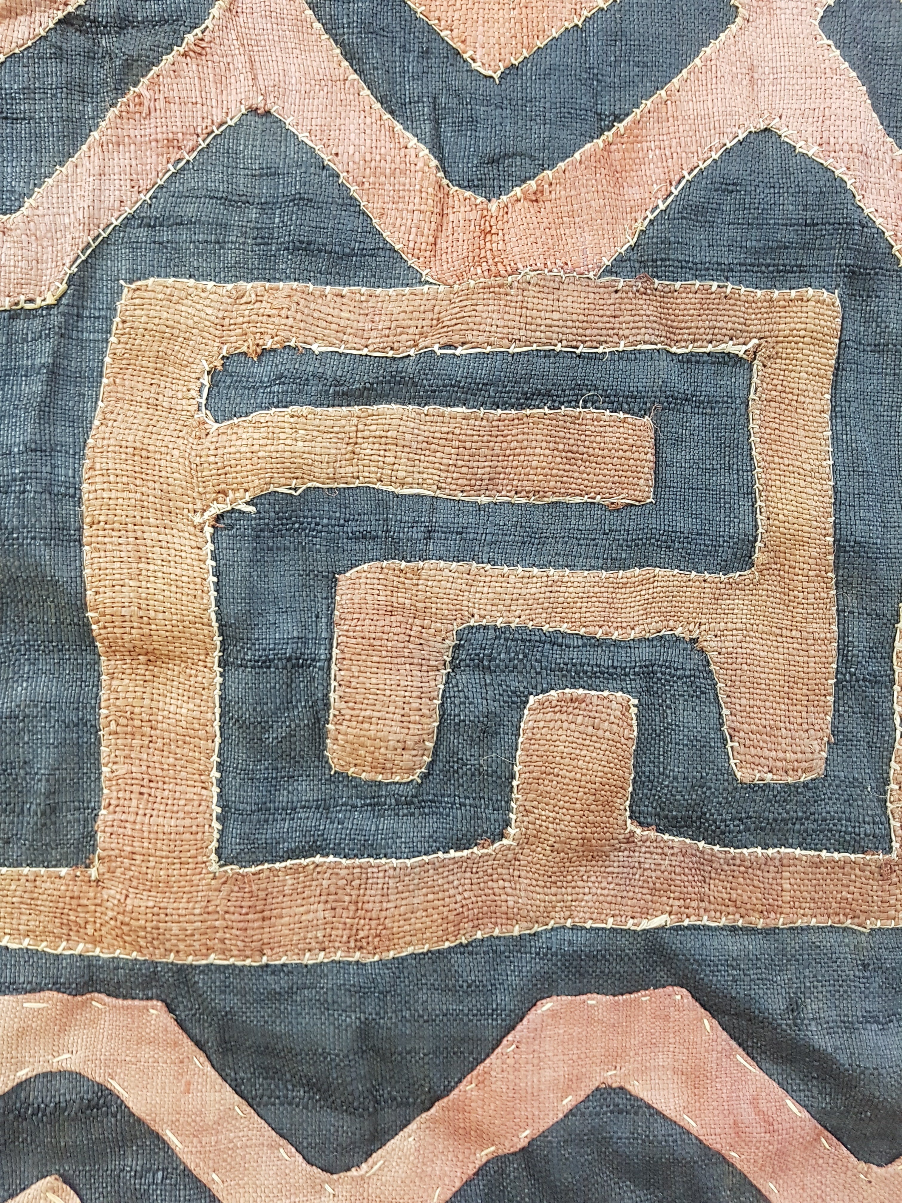 Vintage African Kuba Cloth Raffia Textile Panel 81x58cm