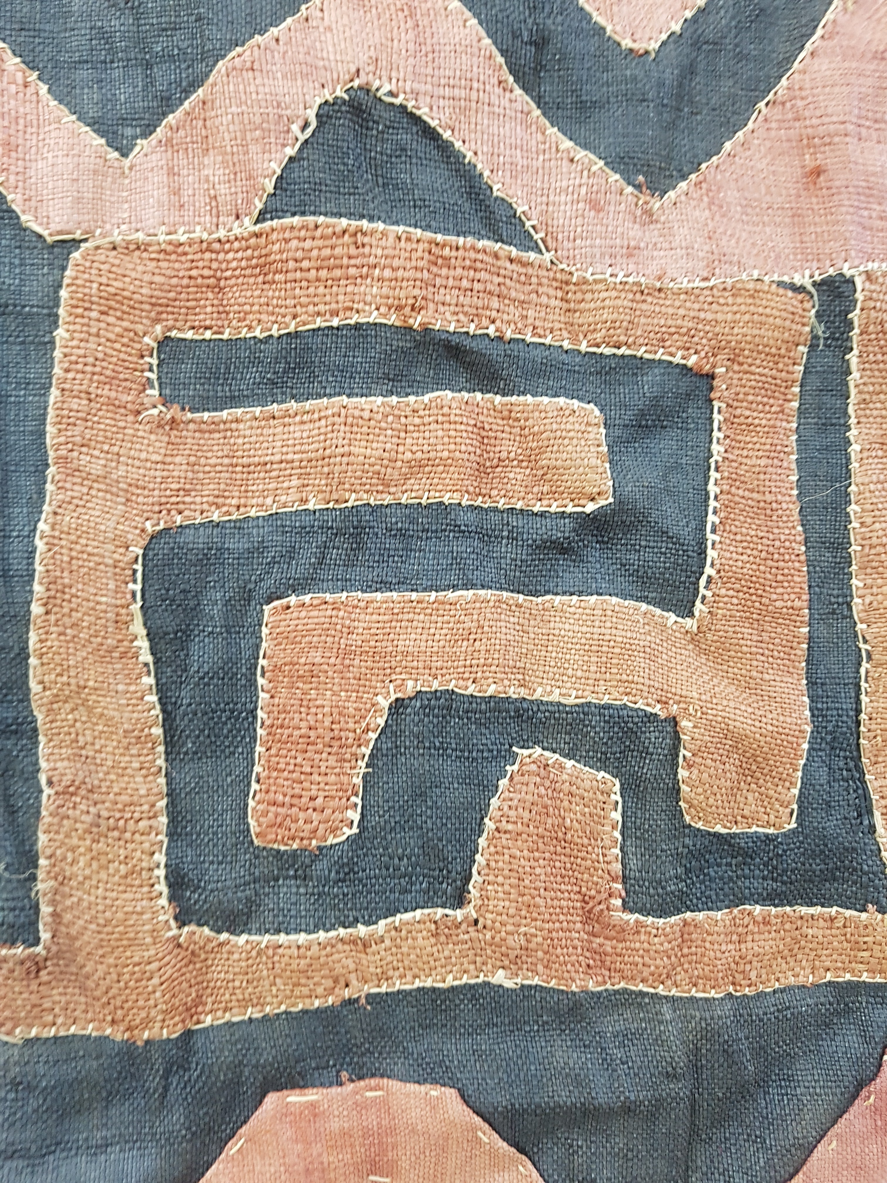 Vintage African Kuba Cloth Raffia Textile Panel 81x58cm