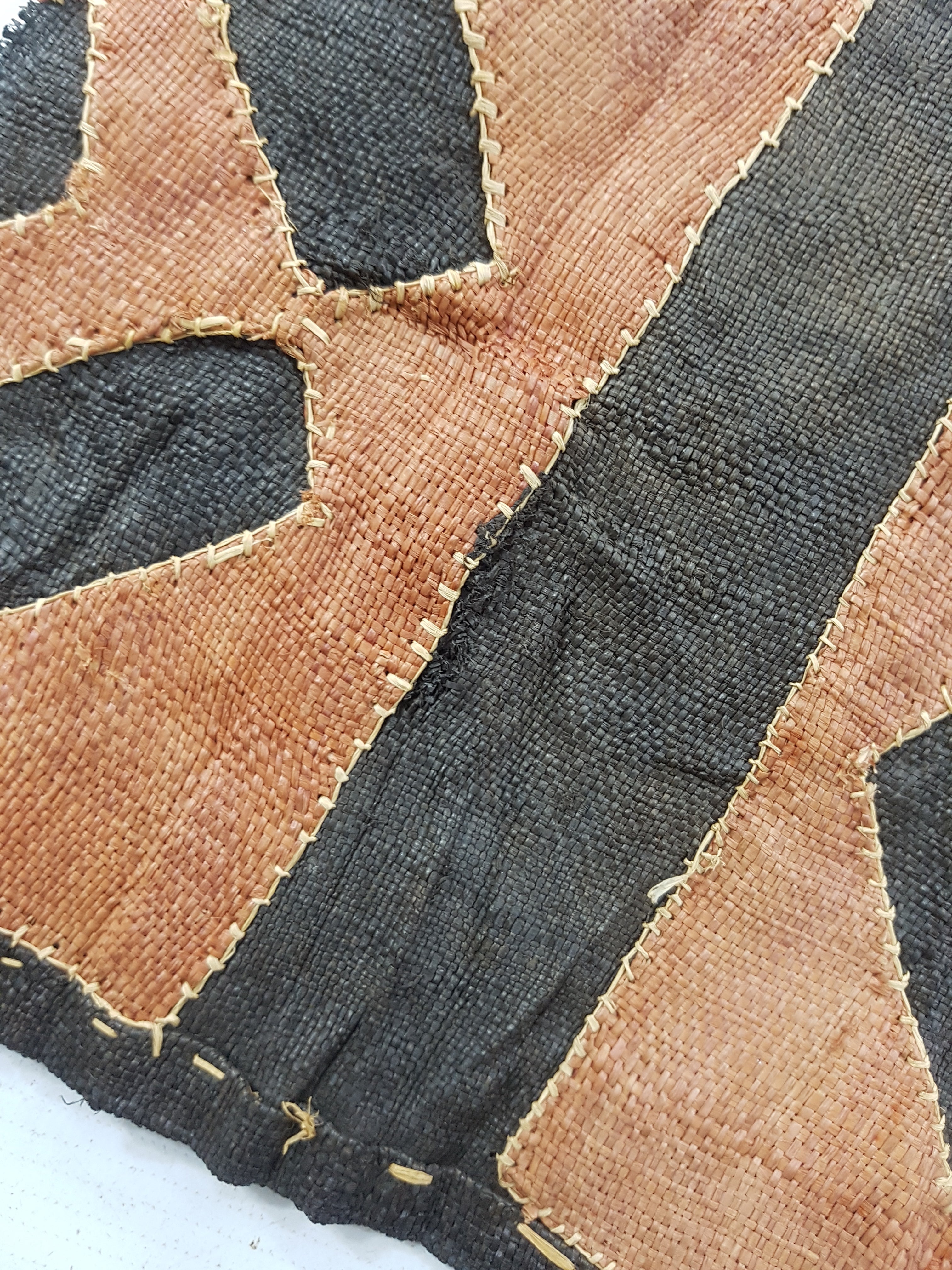Vintage African Kuba Cloth Raffia Textile Panel 81x58cm