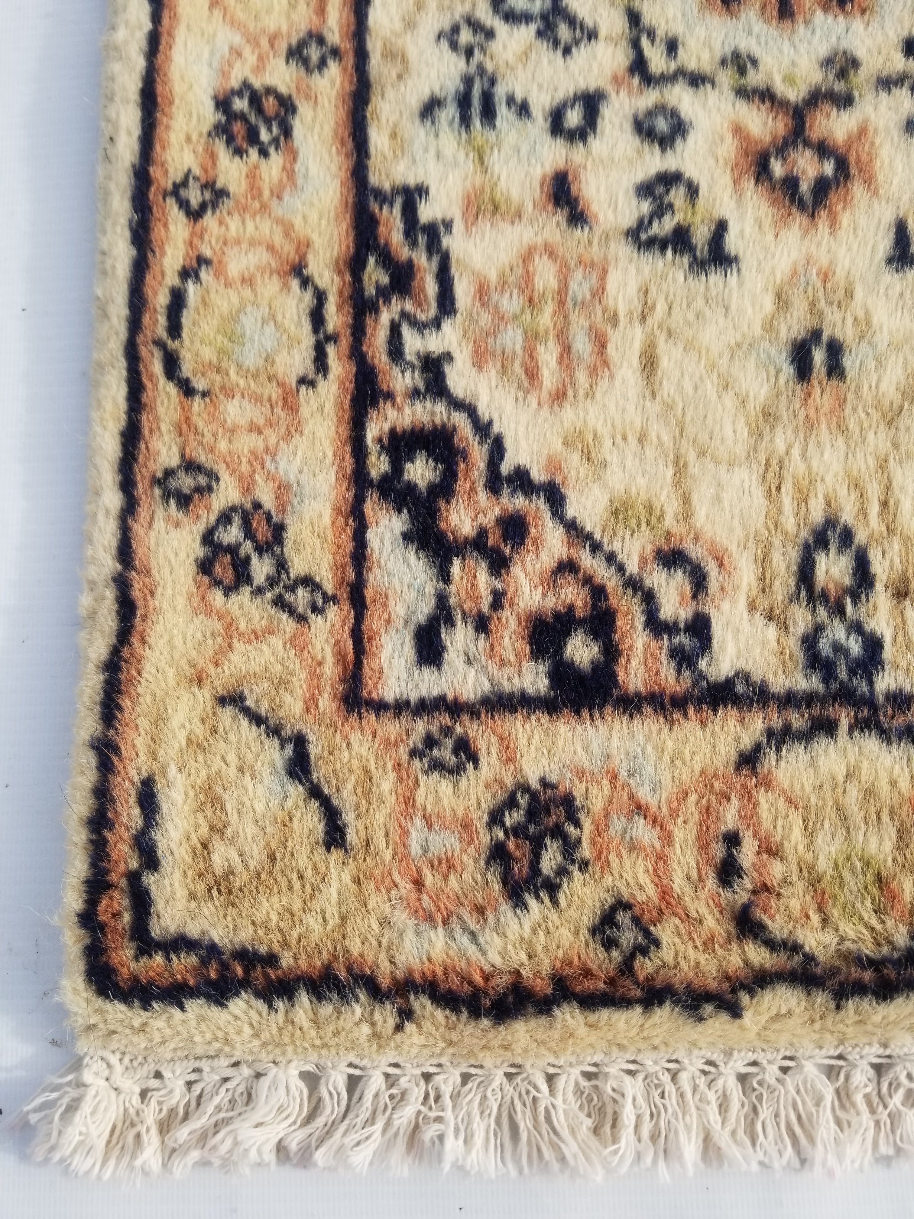 Vintage Traditional Handmade Oriental Wool Multicolor Rug 60x40cm