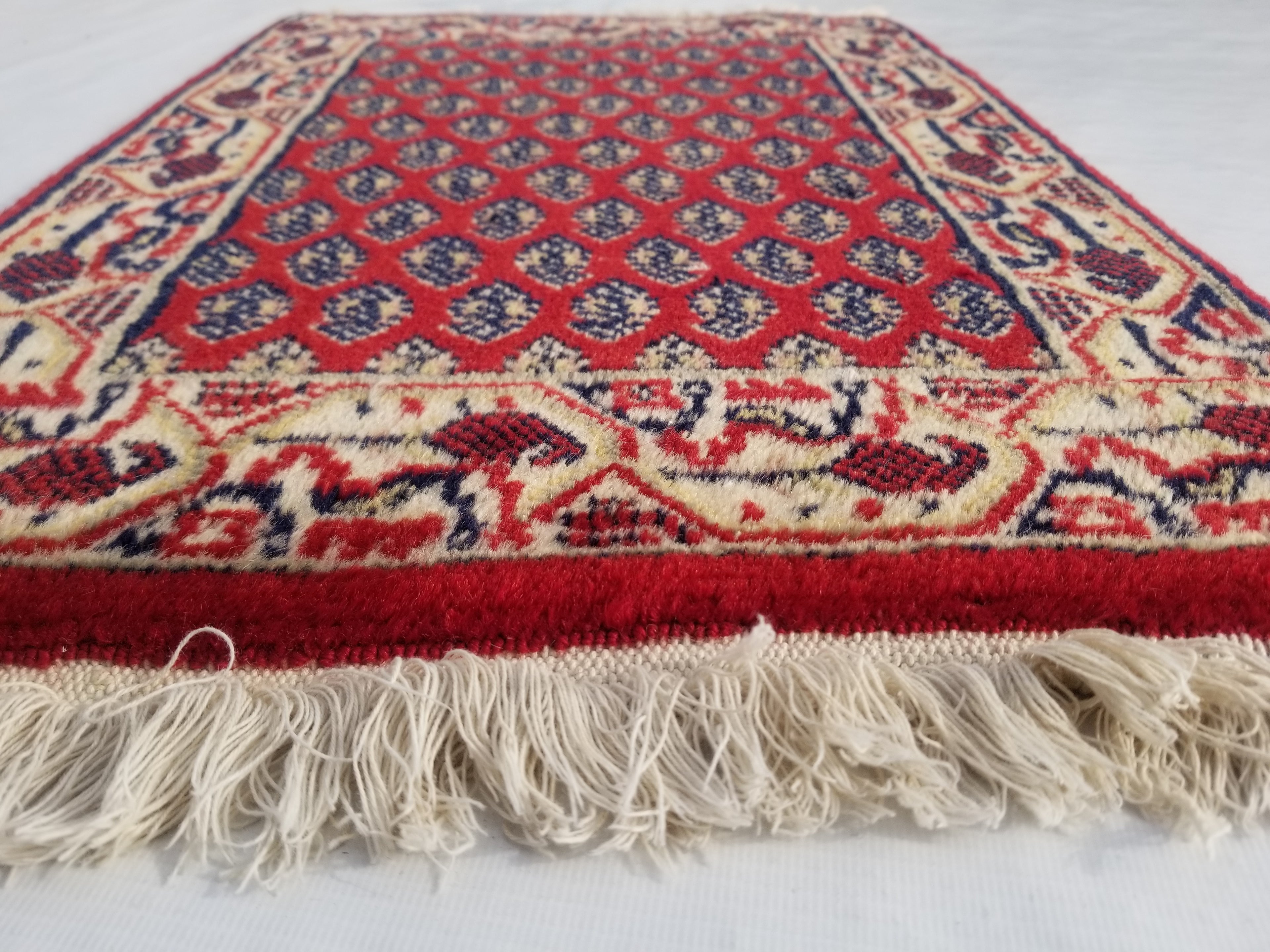 Vintage Traditional Handmade Saraband Wool Multicolor Rug 60x42cm