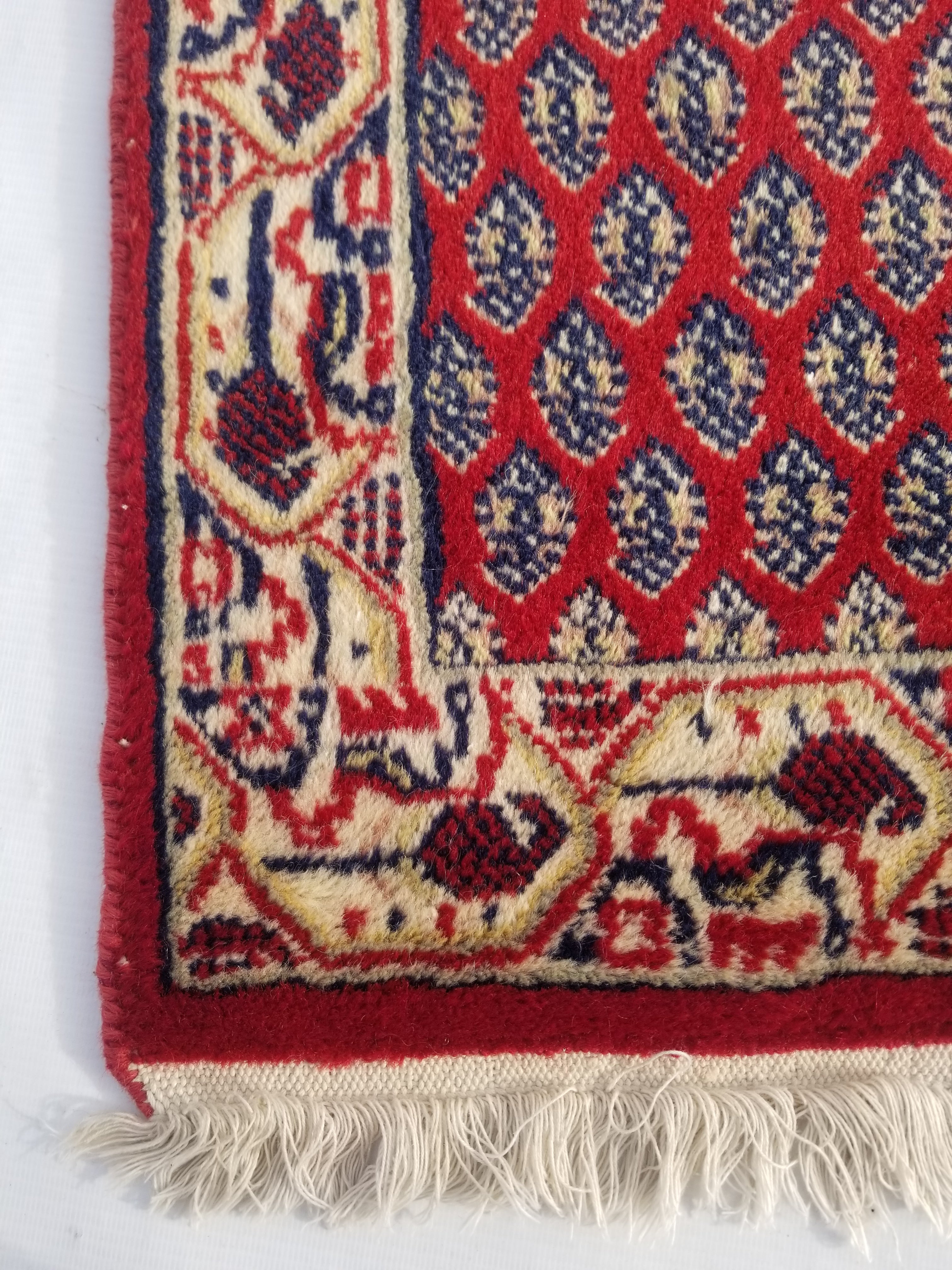 Vintage Traditional Handmade Saraband Wool Multicolor Rug 60x42cm