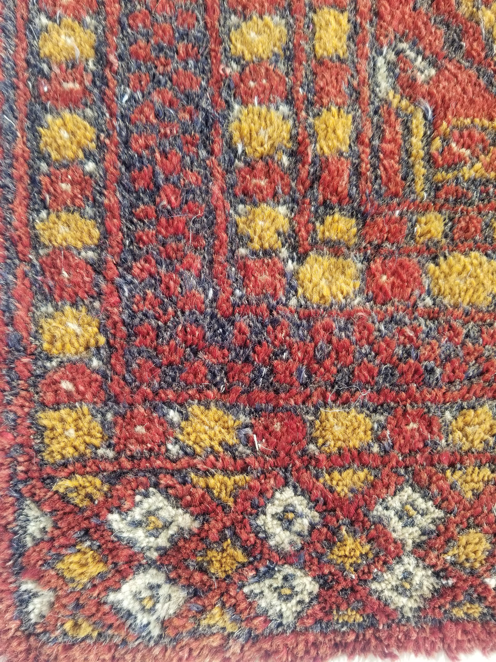 Antique Traditional Handmade Turkoman Bokhara Wool Multicolor Rug 65x50cm