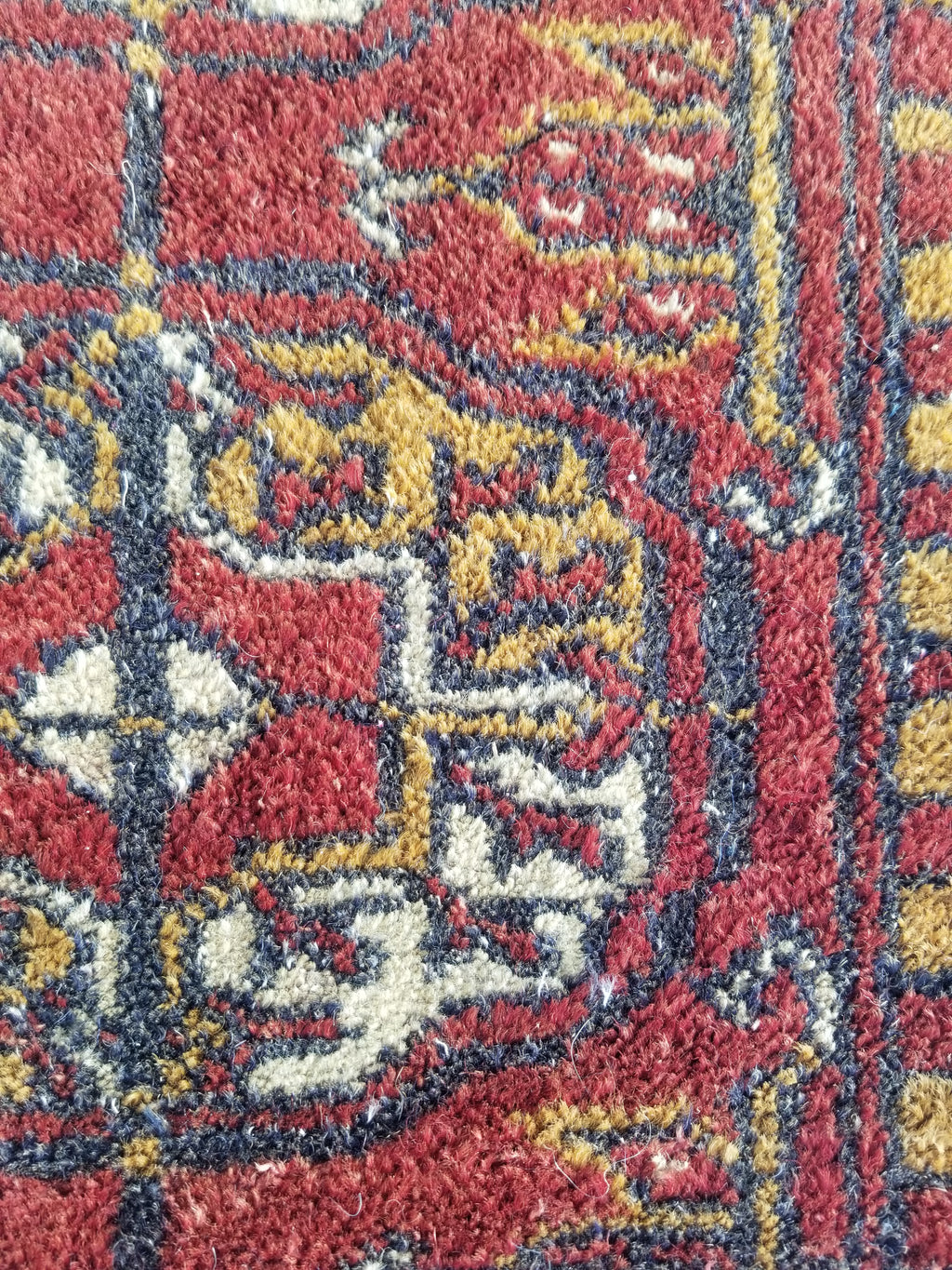 Antique Traditional Handmade Turkoman Bokhara Wool Multicolor Rug 65x50cm