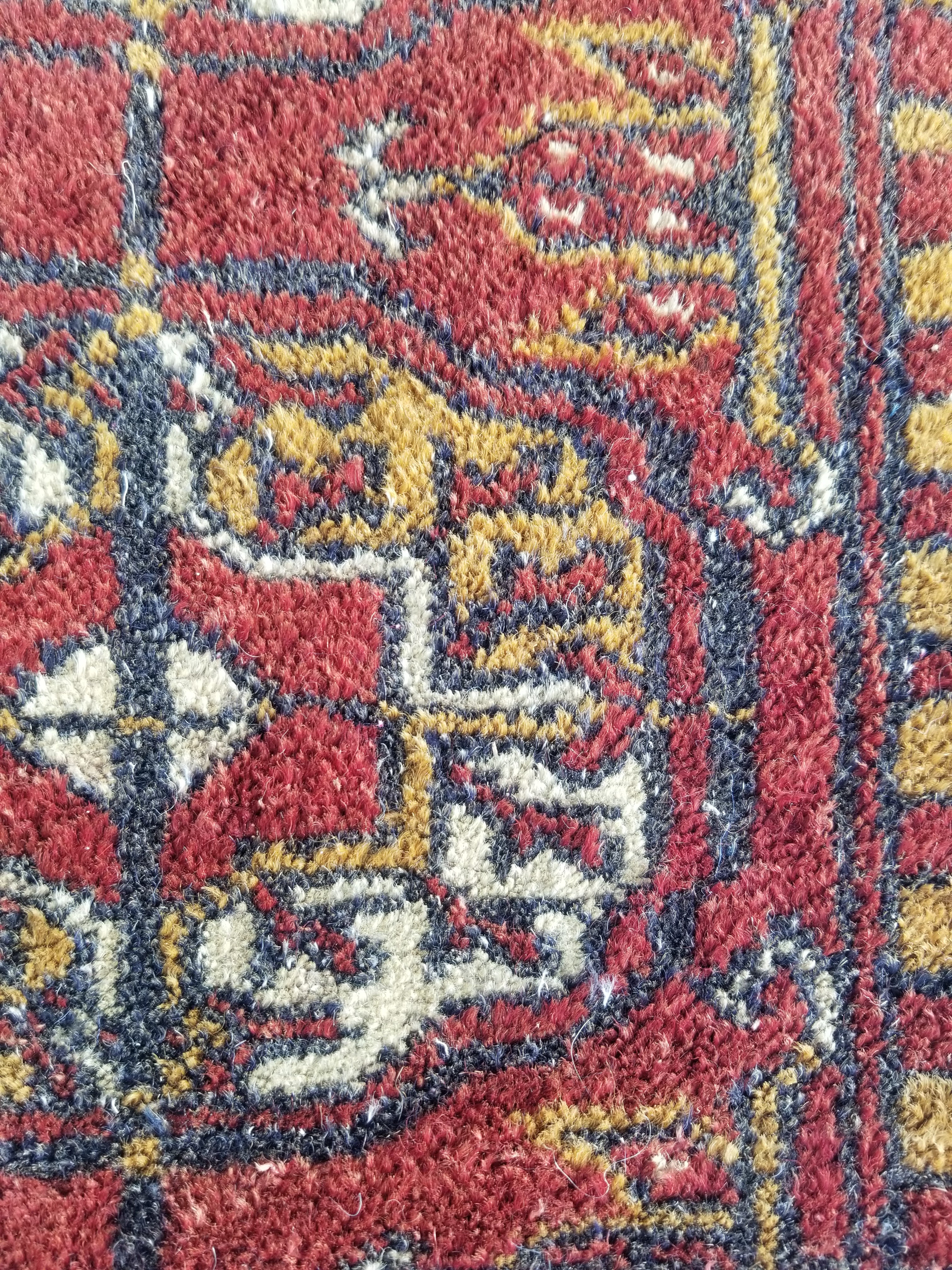 Antique Traditional Handmade Turkoman Bokhara Wool Multicolor Rug 65x50cm